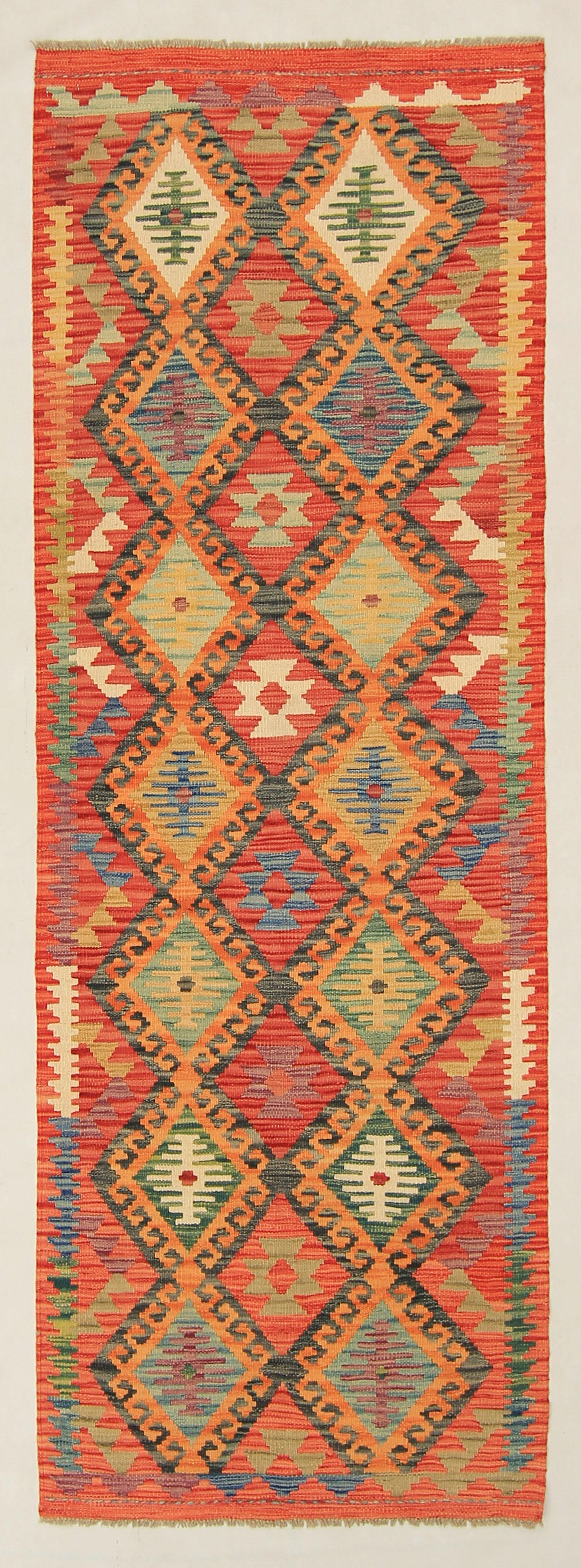 3' X 8'  Multy Handmade Veggie Dye Kilim Rug Runner