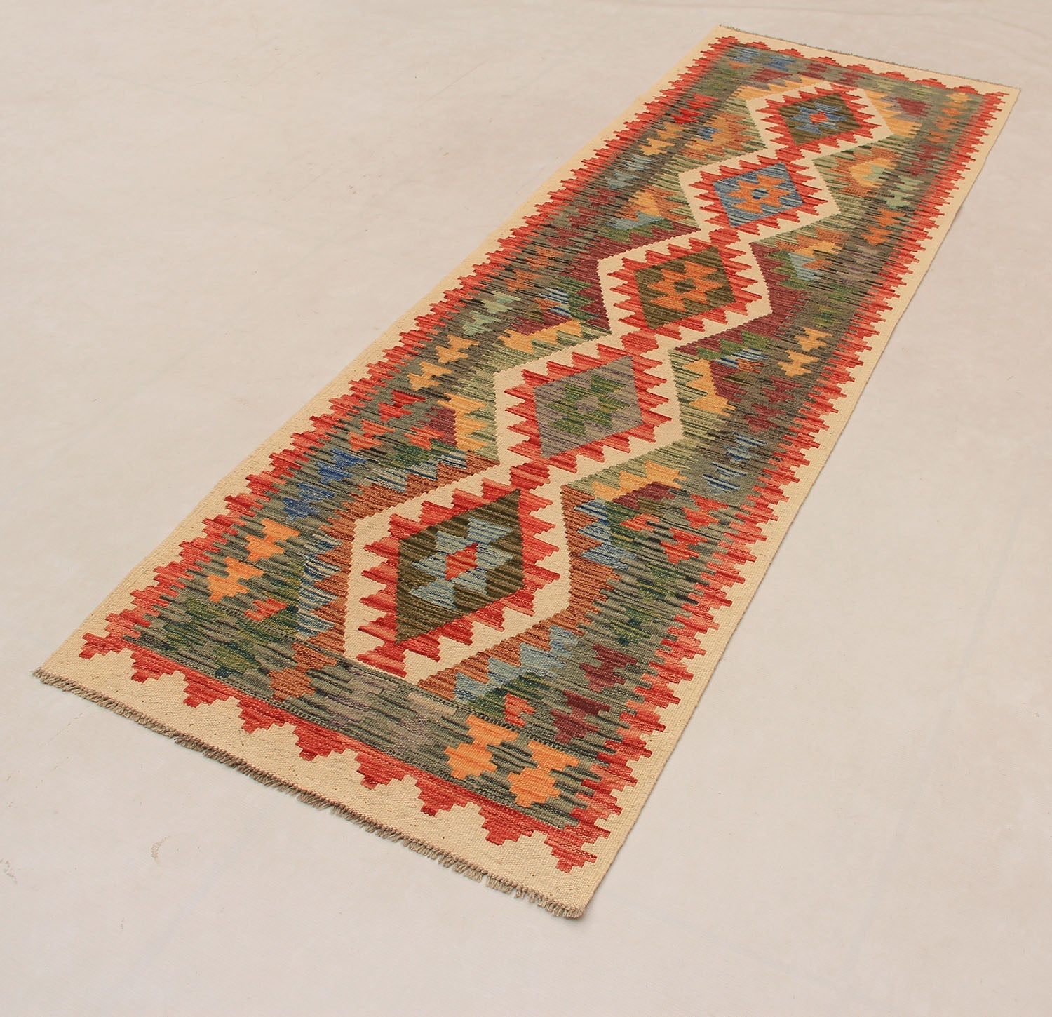 3' X 8'  Multy Handmade Veggie Dye Kilim Rug Runner