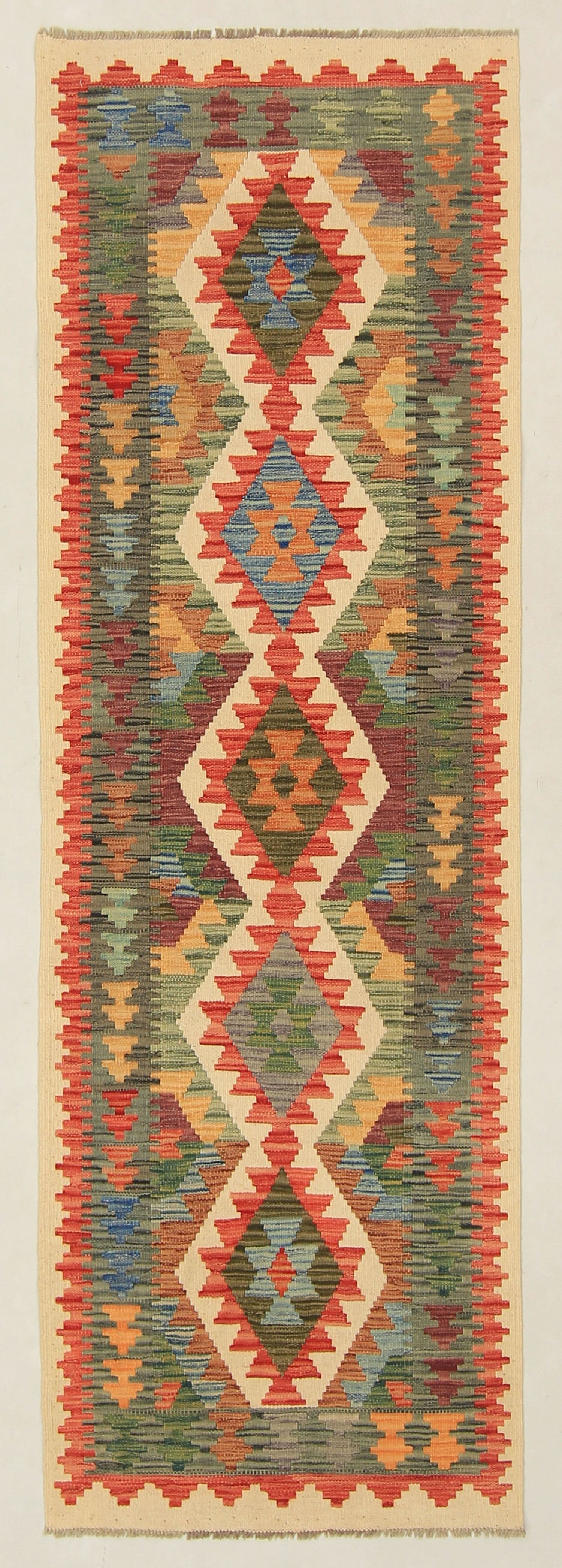 3' X 8'  Multy Handmade Veggie Dye Kilim Rug Runner