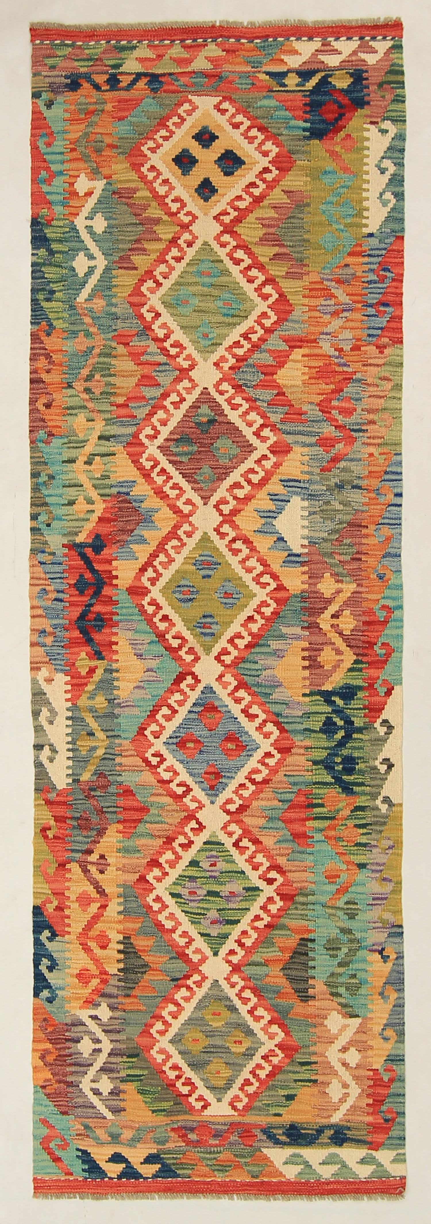 3' X 8'  Multy Handmade Veggie Dye Kilim Rug Runner
