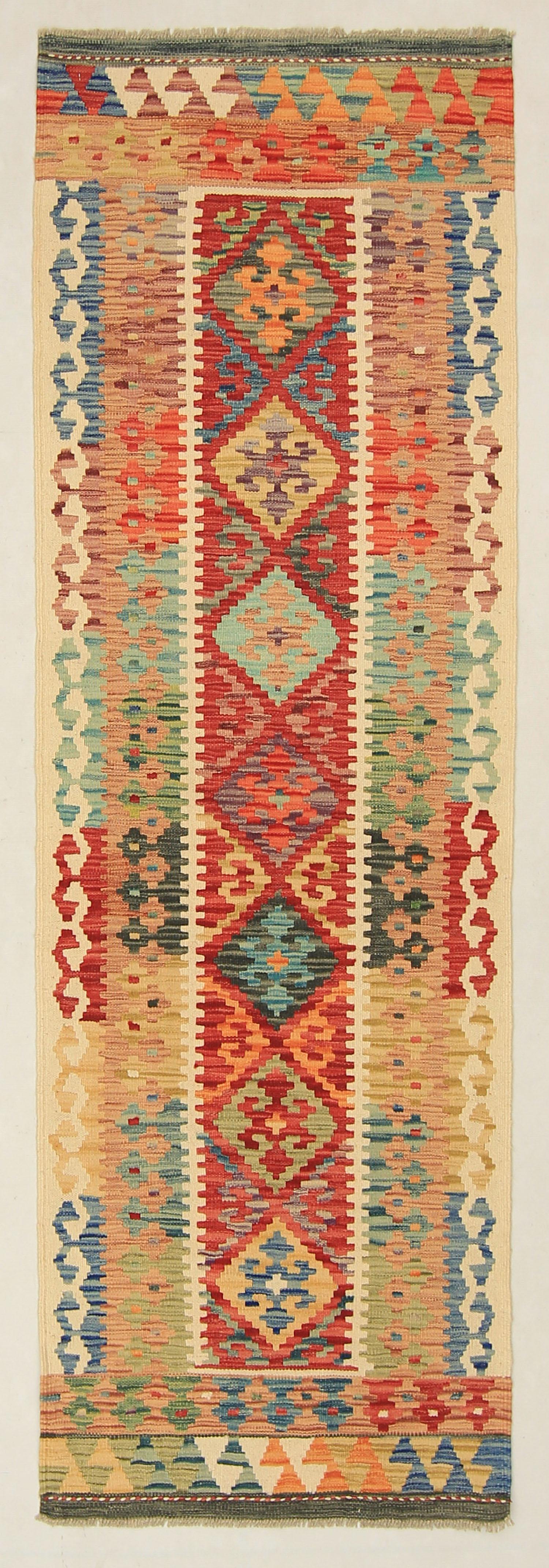 3' X 8'  Multy Handmade Veggie Dye Kilim Rug Runner