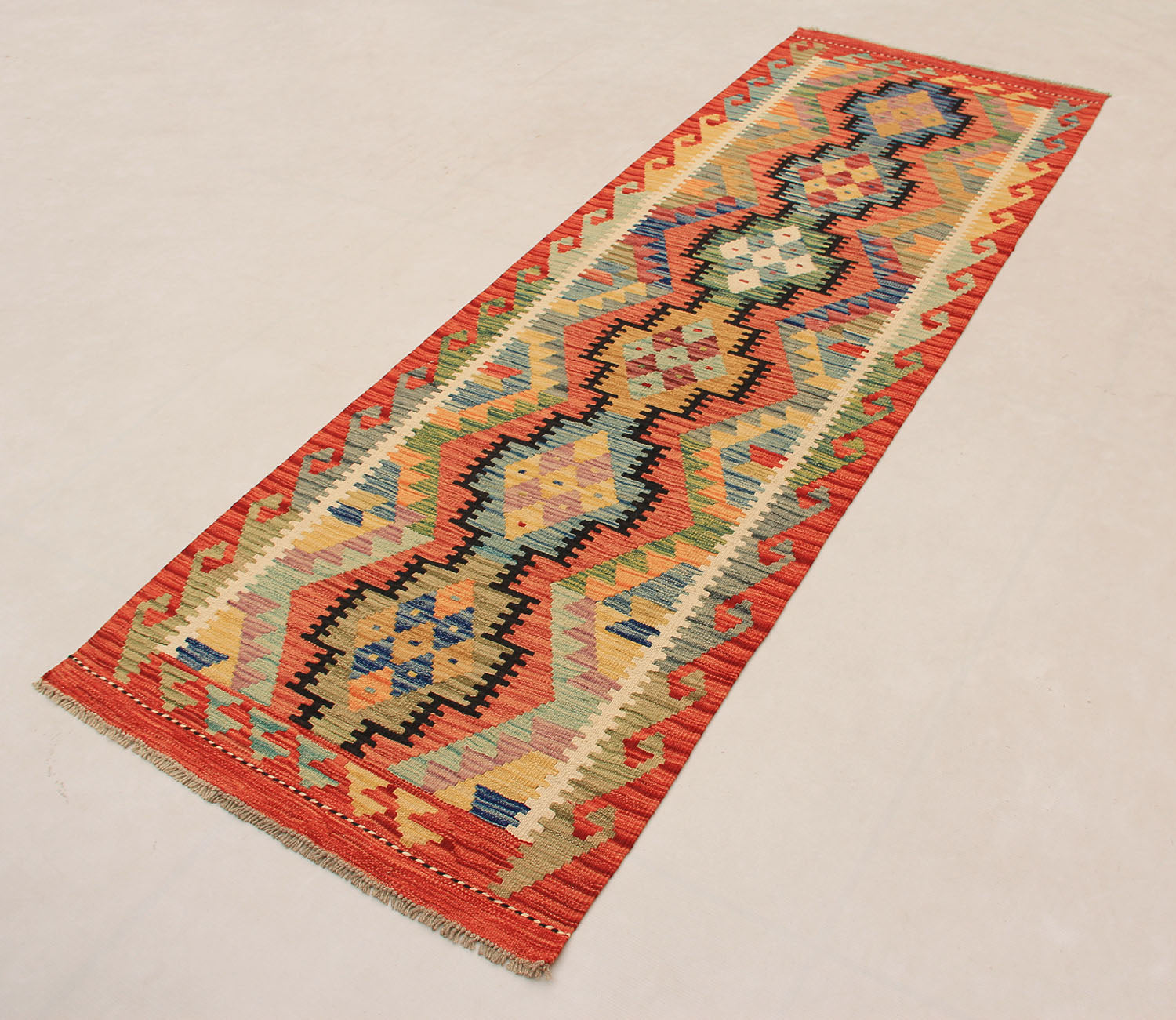 3' X 8'  Multy Handmade Veggie Dye Kilim Rug Runner