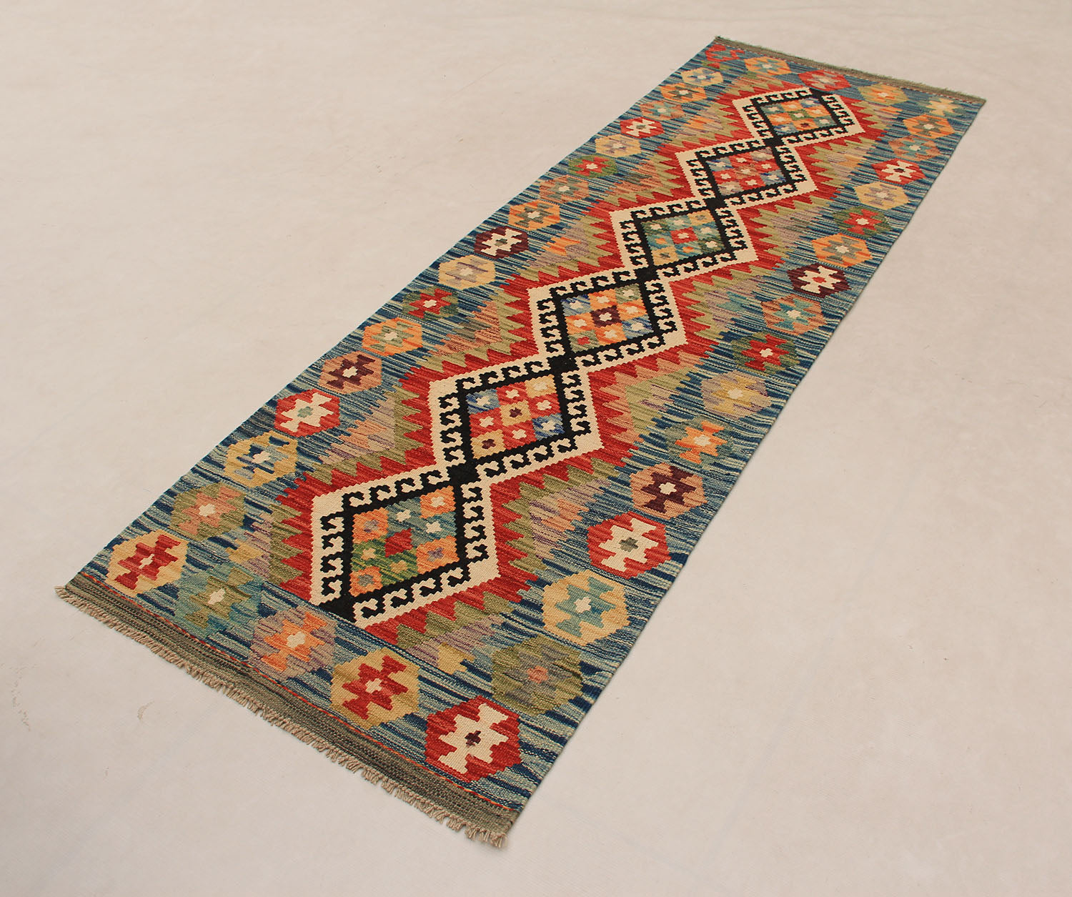 3' X 8'  Multy Handmade Veggie Dye Kilim Rug Runner
