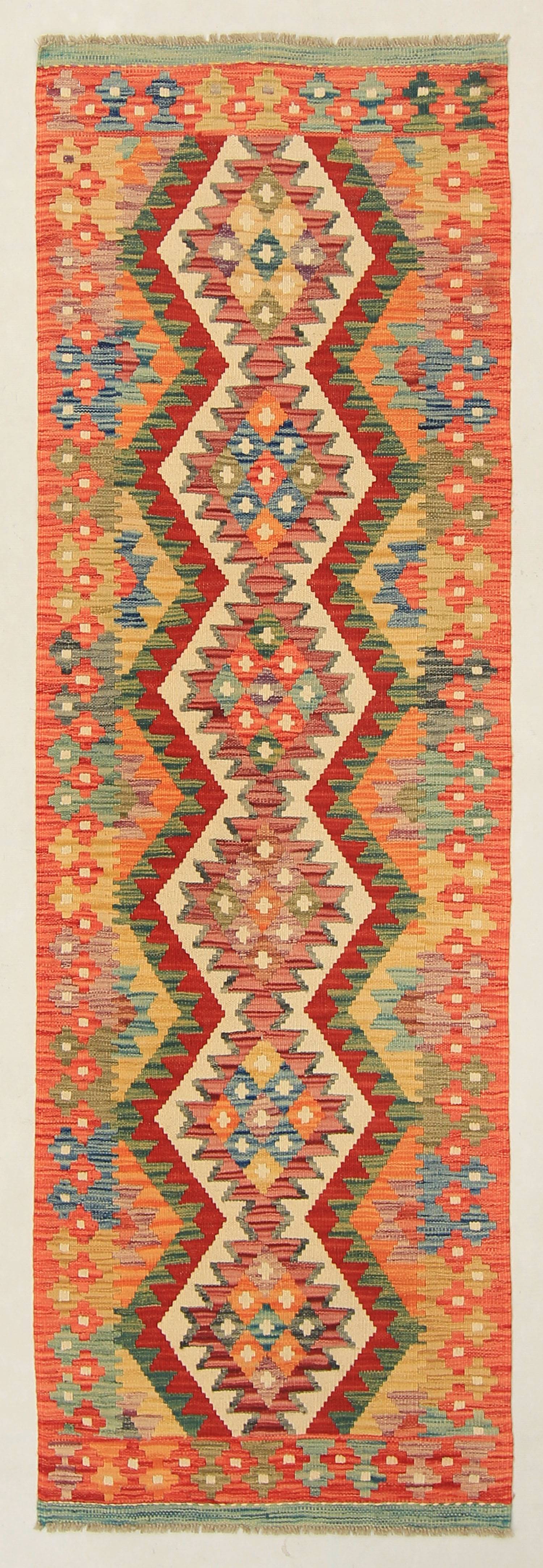 3' X 8'  Multy Handmade Veggie Dye Kilim Rug Runner
