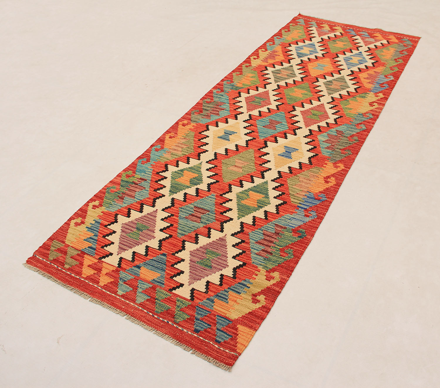 3' X 8'  Multy Handmade Veggie Dye Kilim Rug Runner