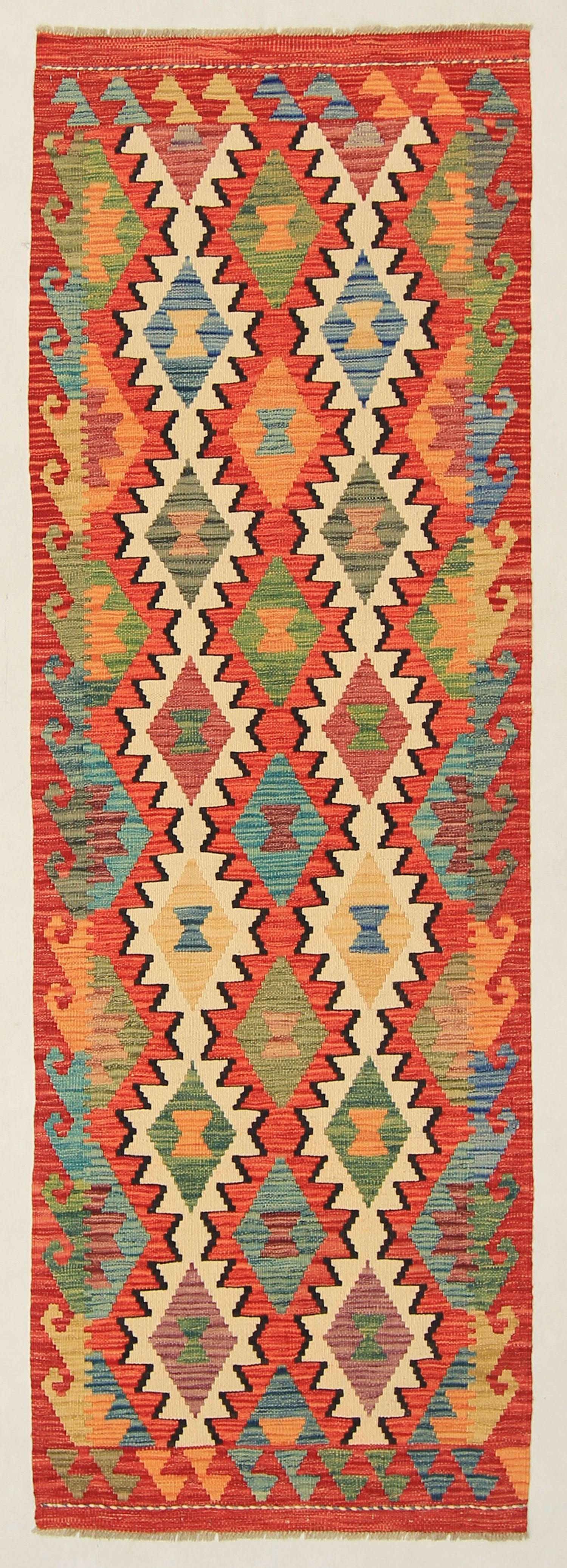 3' X 8'  Multy Handmade Veggie Dye Kilim Rug Runner