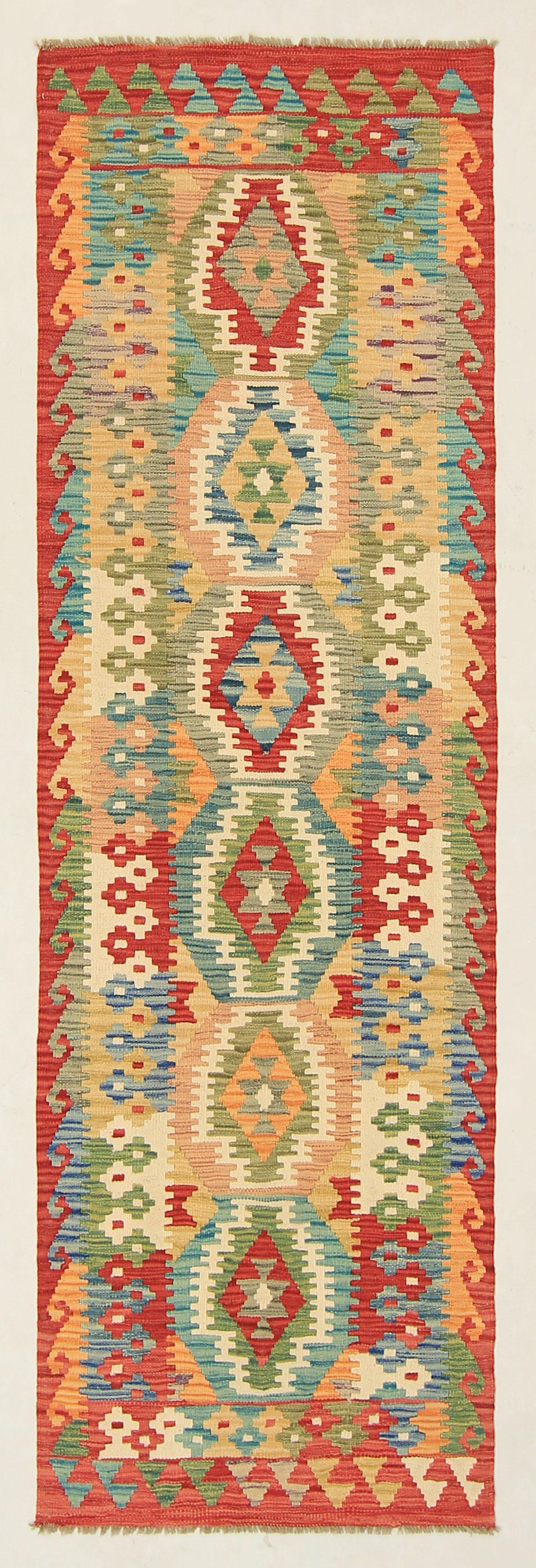 3' X 8'  Multy Handmade Veggie Dye Kilim Rug Runner