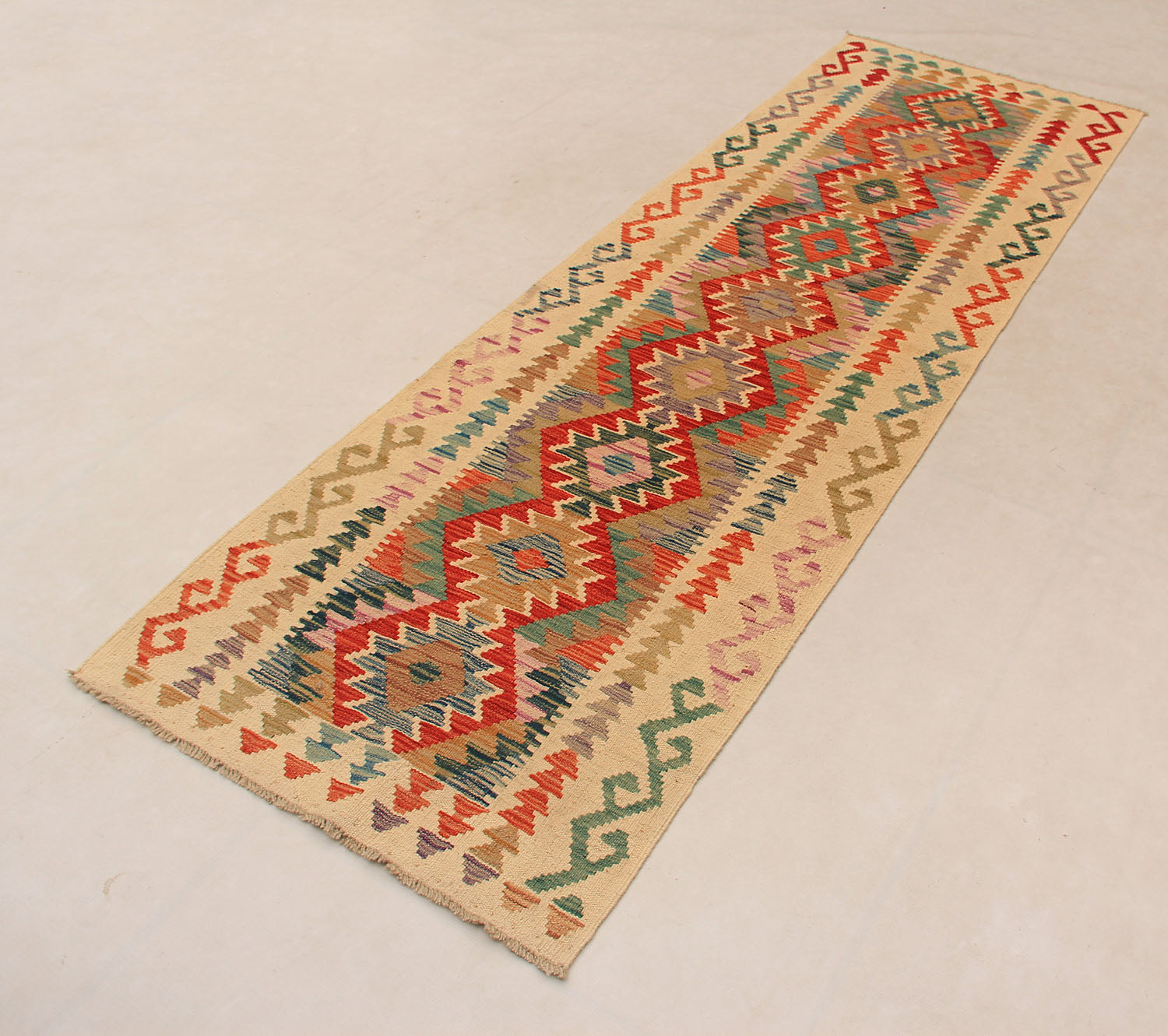 3' X 8'  Multy Handmade Veggie Dye Kilim Rug Runner