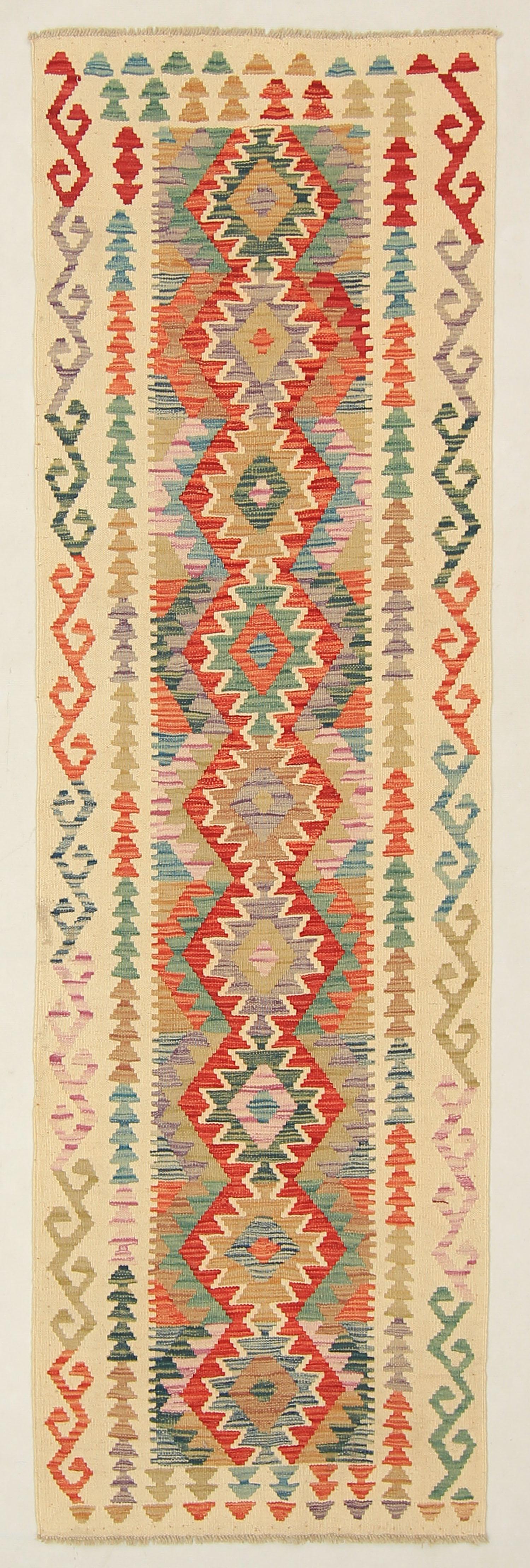 3' X 8'  Multy Handmade Veggie Dye Kilim Rug Runner
