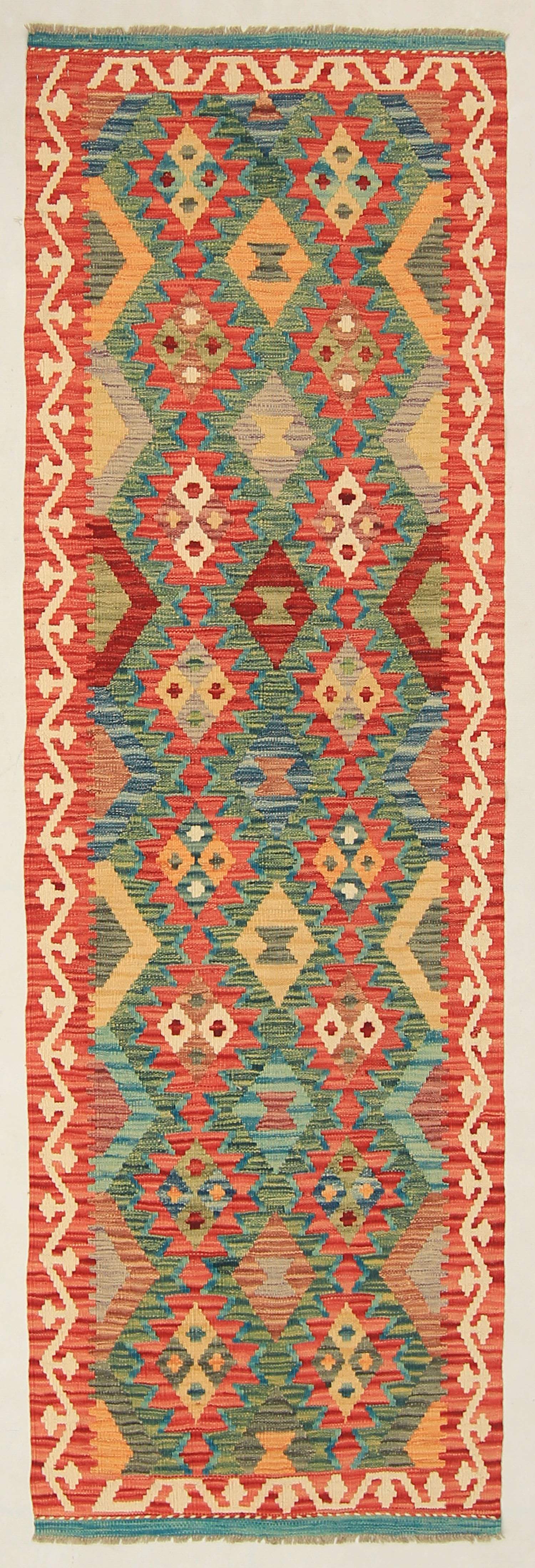 3' X 8'  Multy Handmade Veggie Dye Kilim Rug Runner