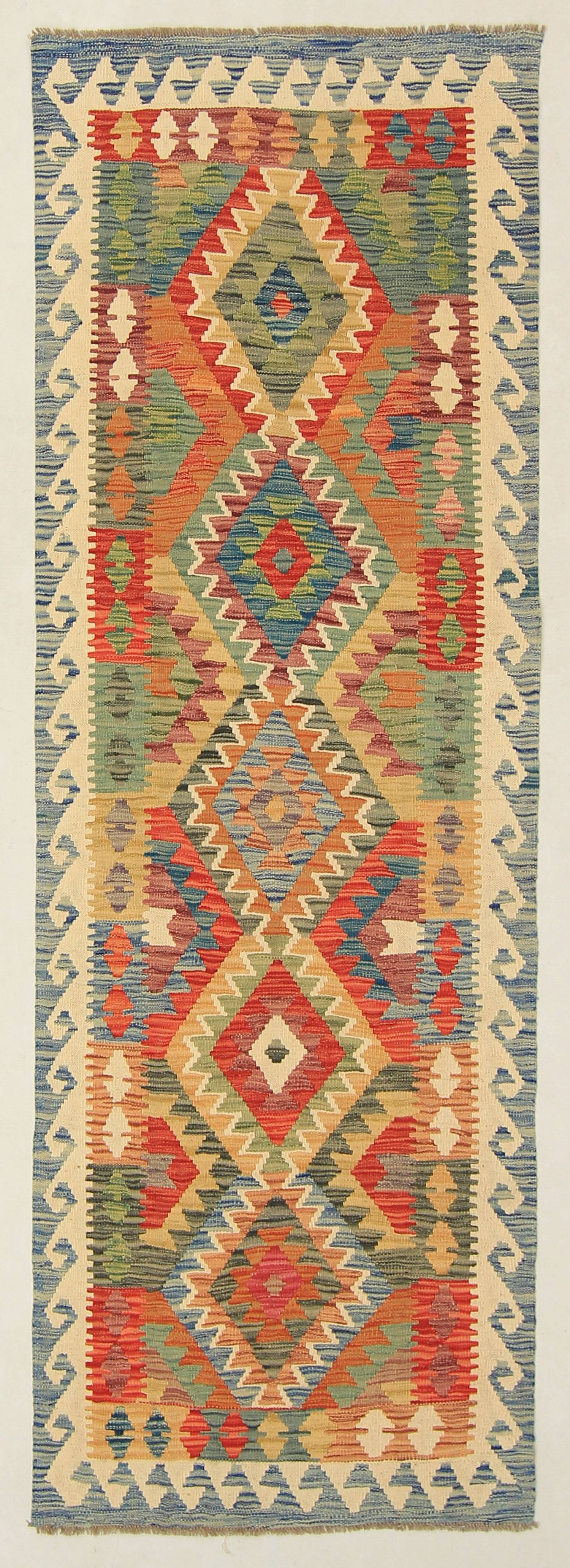 3' X 8'  Multy Handmade Veggie Dye Kilim Rug Runner