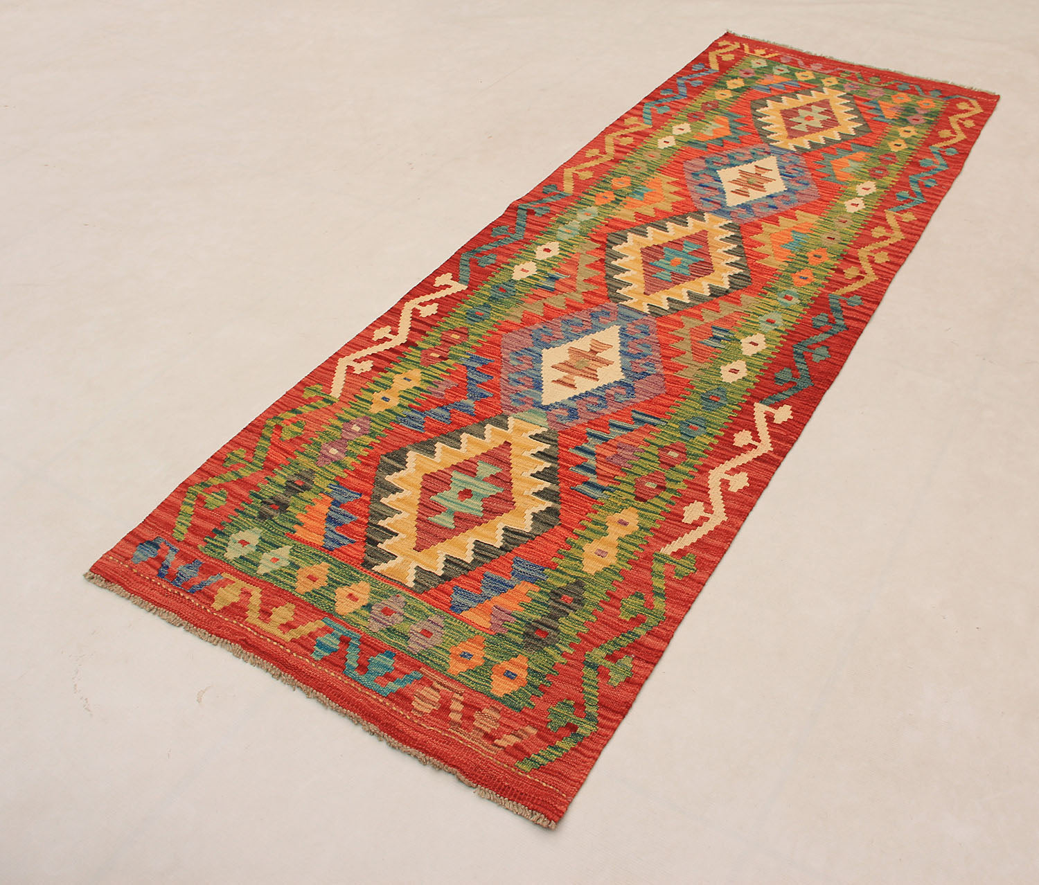 3' X 8'  Multy Handmade Veggie Dye Kilim Rug Runner