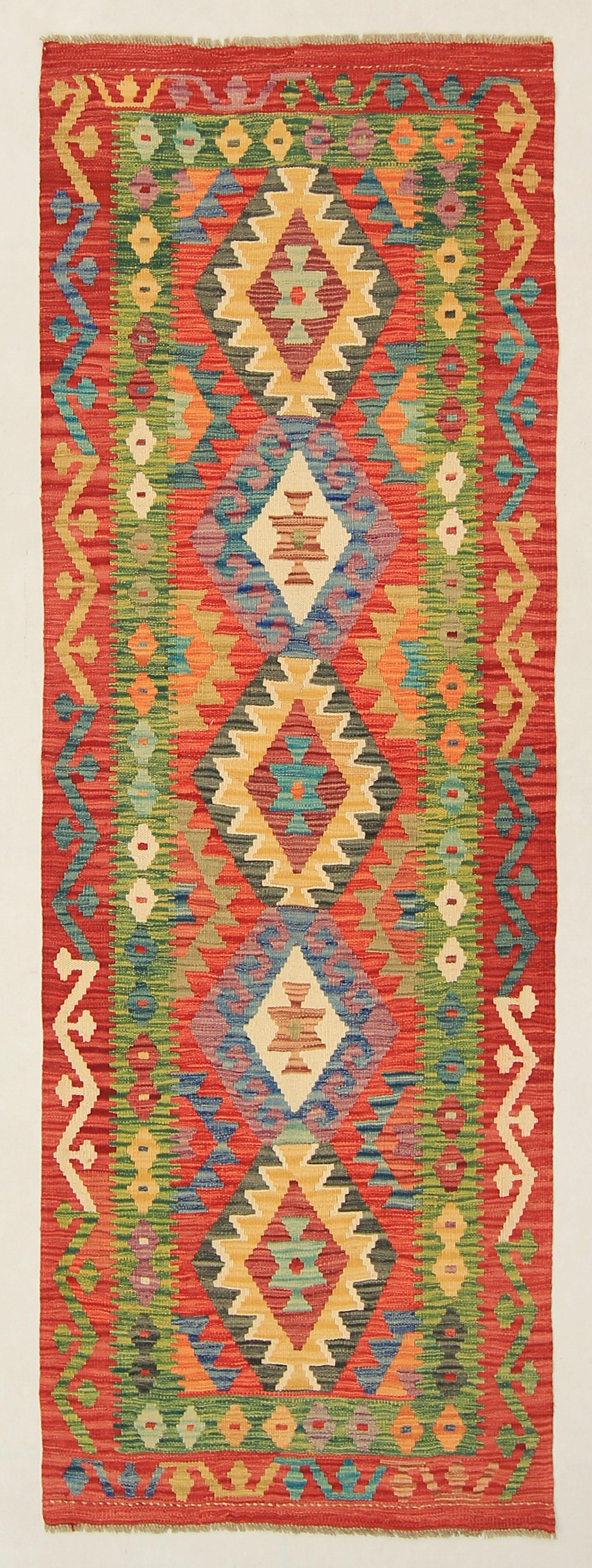 3' X 8'  Multy Handmade Veggie Dye Kilim Rug Runner