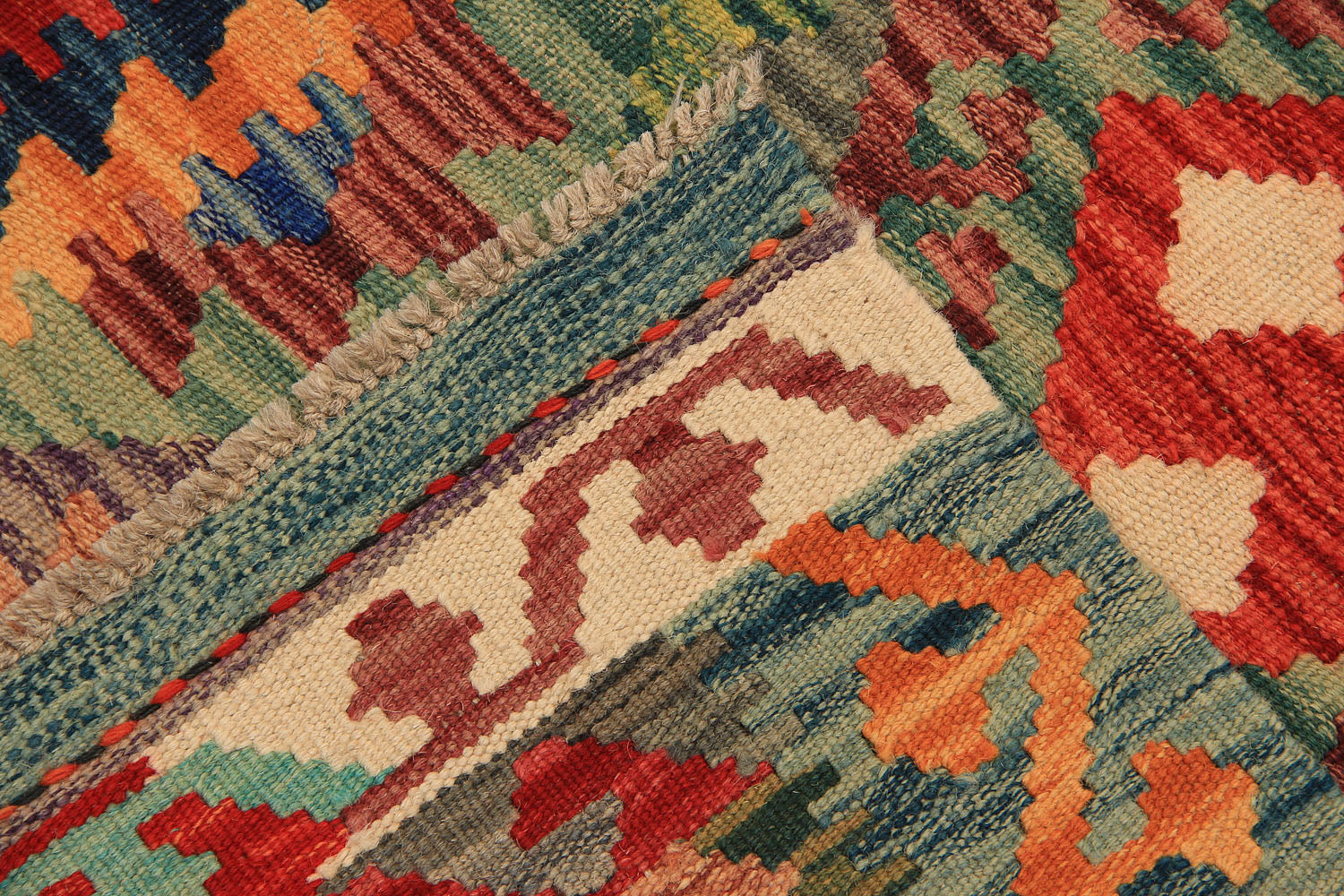 3' X 8'  Multy Handmade Veggie Dye Kilim Rug Runner