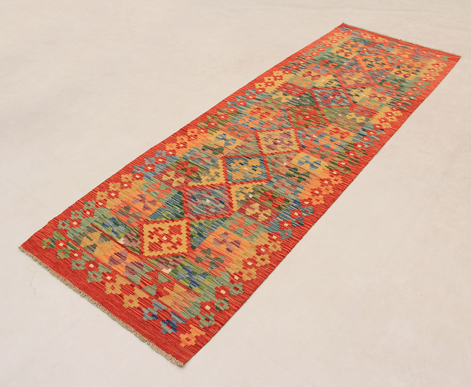 3' X 8'  Multy Handmade Veggie Dye Kilim Rug Runner