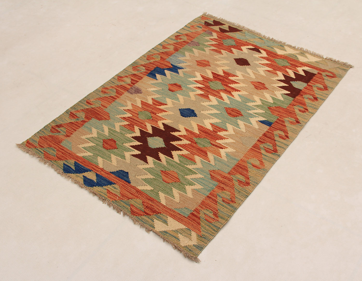 3' X 4'  Multy Handmade Veggie Dye Kilim Rug Rectangular