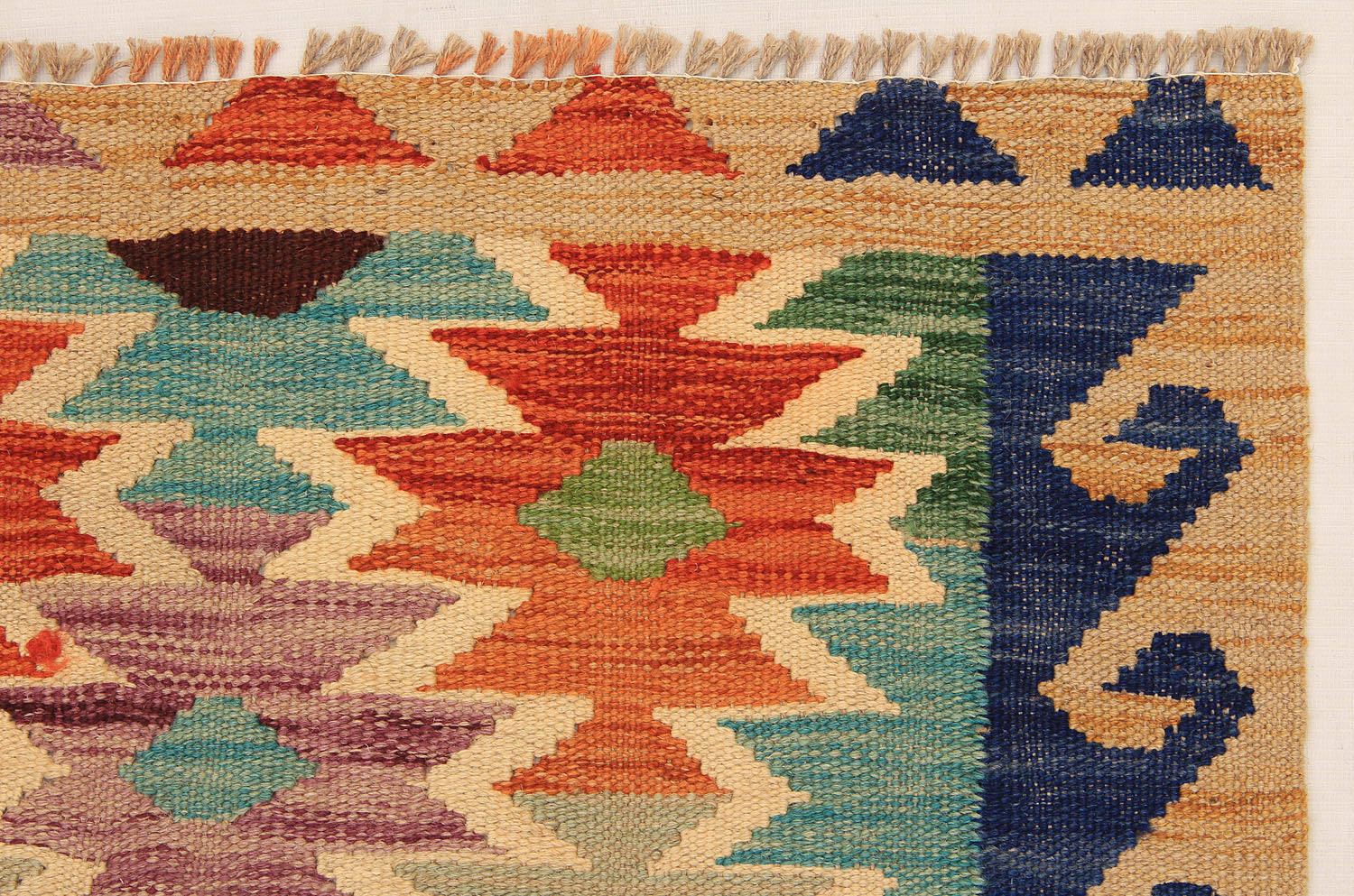 2' 6" x 4'  Multy Handmade Veggie Dye Kilim Rug Rectangular