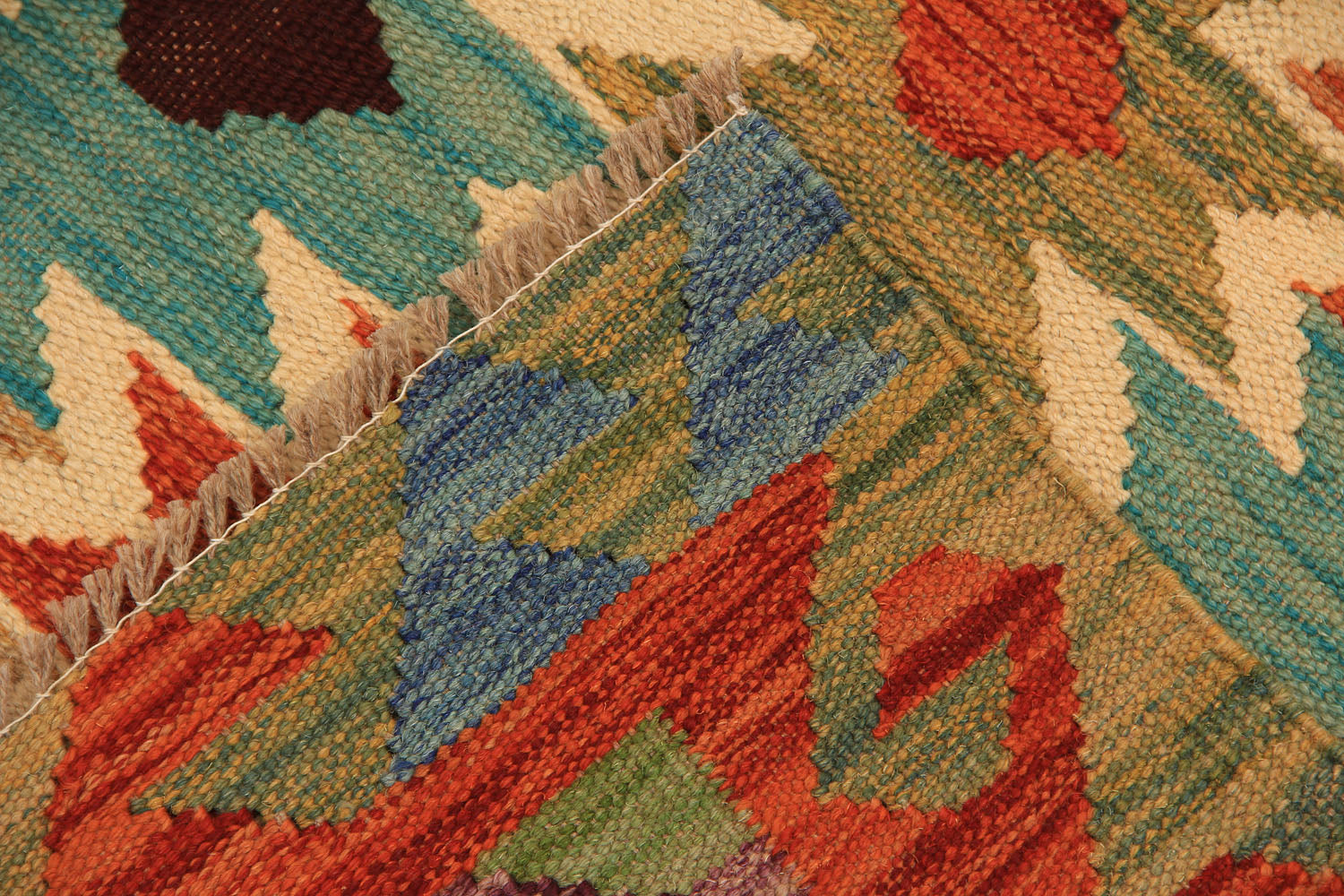 2' 6" x 4'  Multy Handmade Veggie Dye Kilim Rug Rectangular