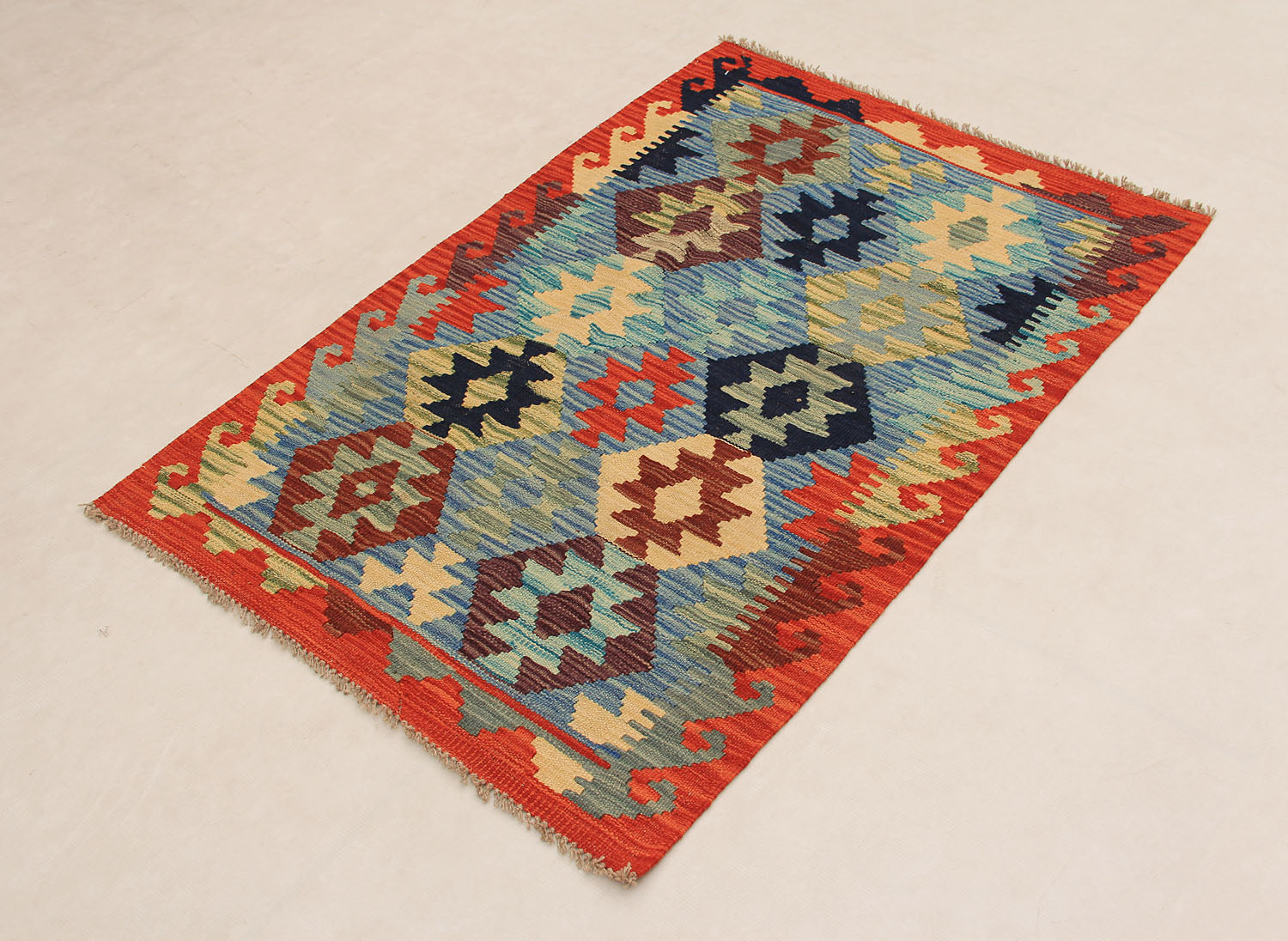 3' X 4'  Multy Handmade Veggie Dye Kilim Rug Rectangular