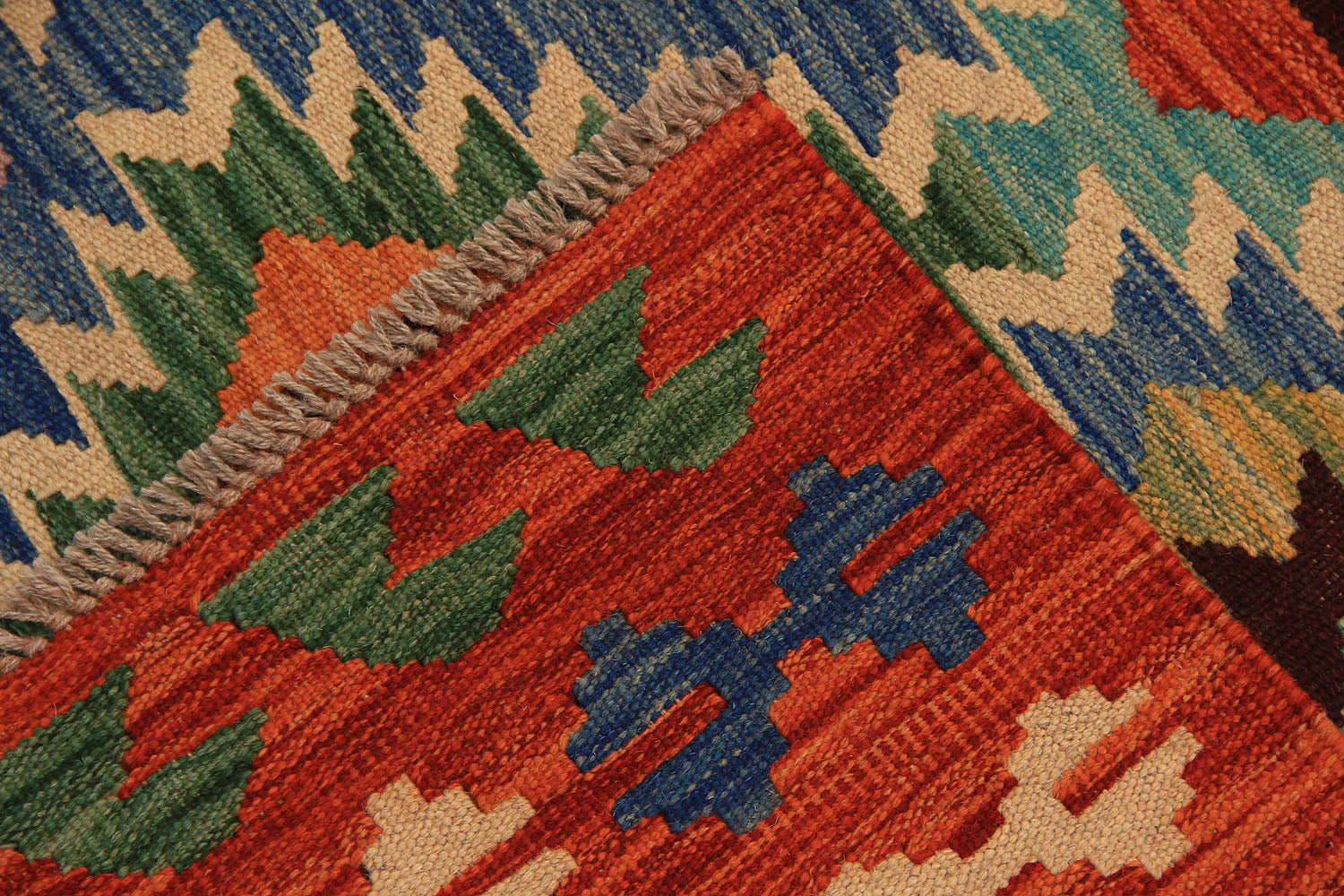 4' 6" x 6' 6  Multy Handmade Veggie Dye Kilim Rug Rectangular