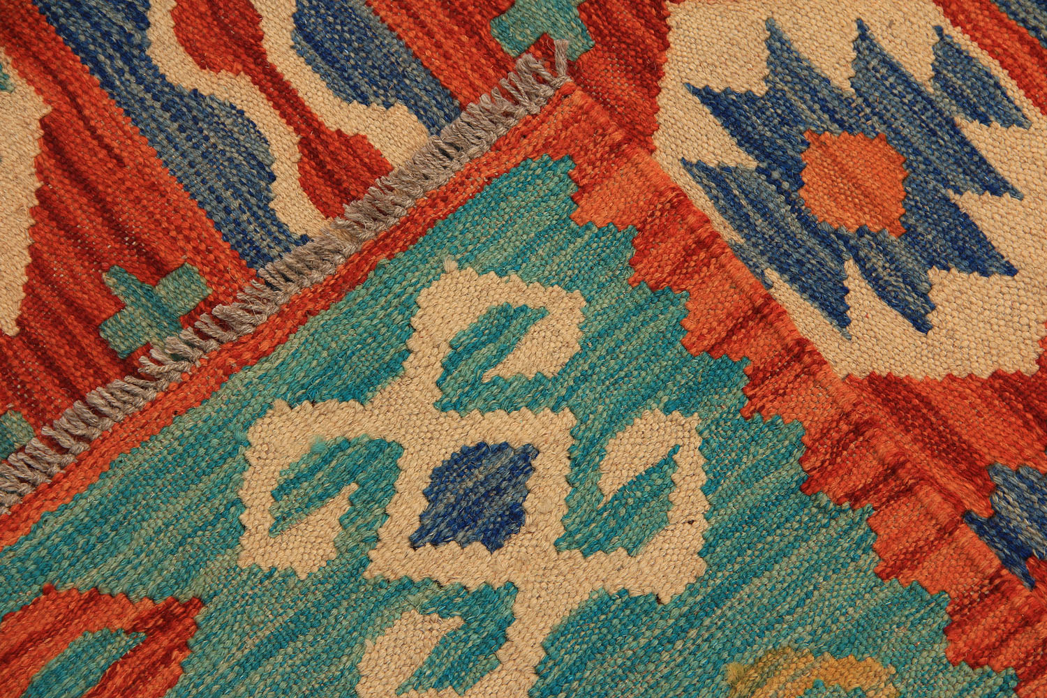 4' 6" x 6' 6  Multy Handmade Veggie Dye Kilim Rug Rectangular