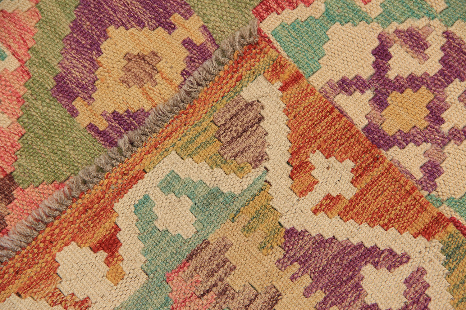 3' 3" X 6'  Multy Handmade Veggie Dye Kilim Rug Rectangular