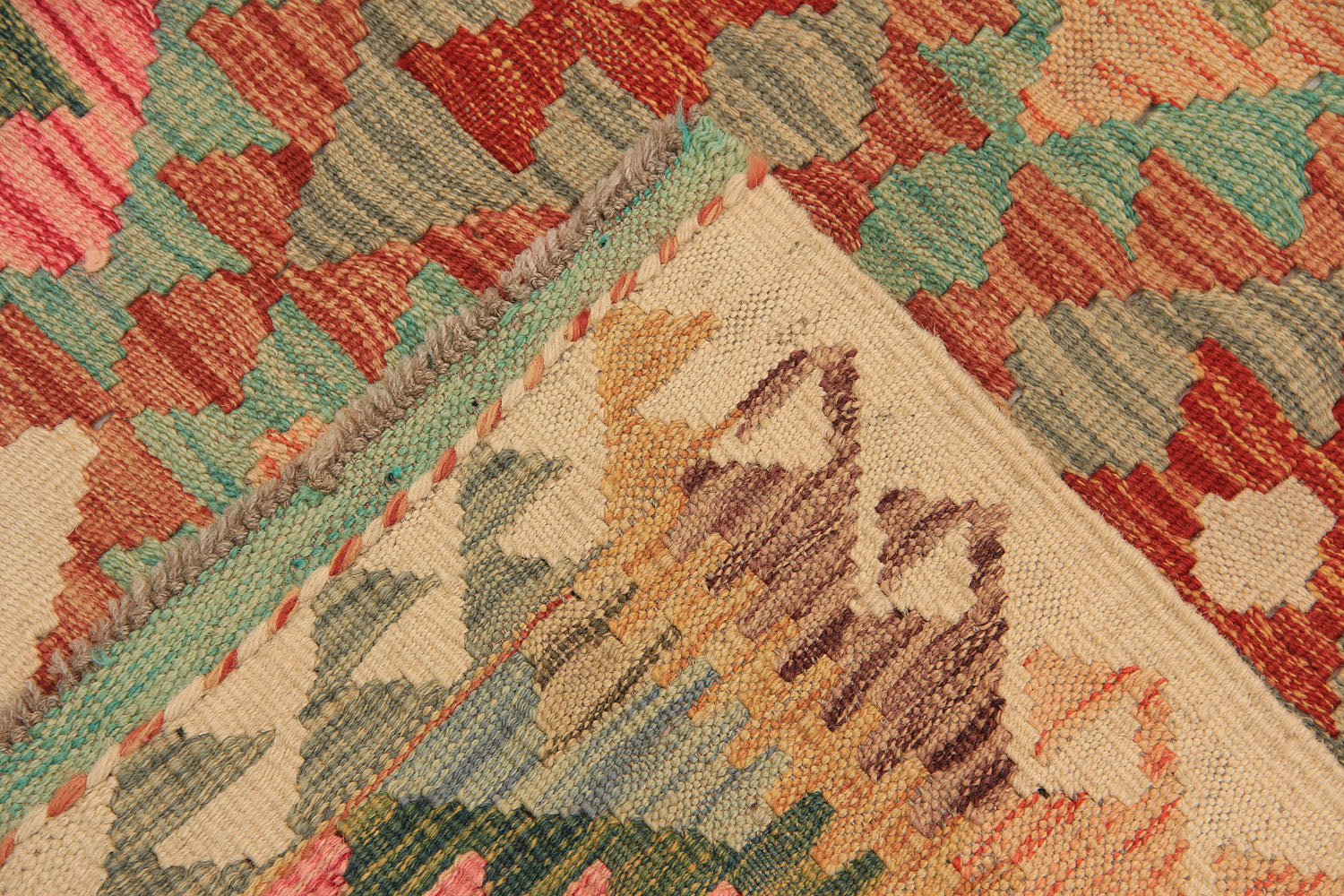 Multy Handmade Veggie Dye Kilim Rug Runner