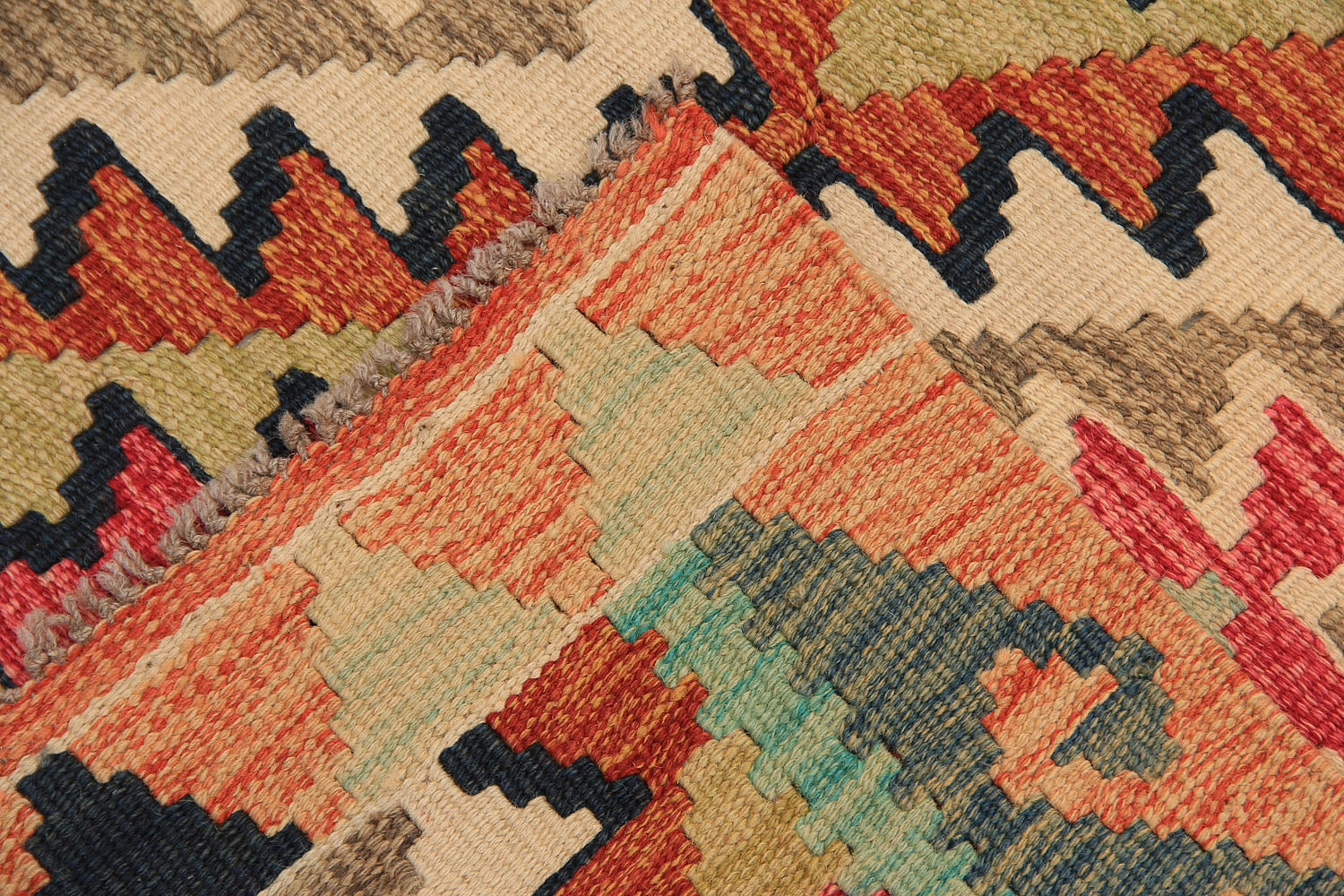 Multy Handmade Veggie Dye Kilim Rug Runner