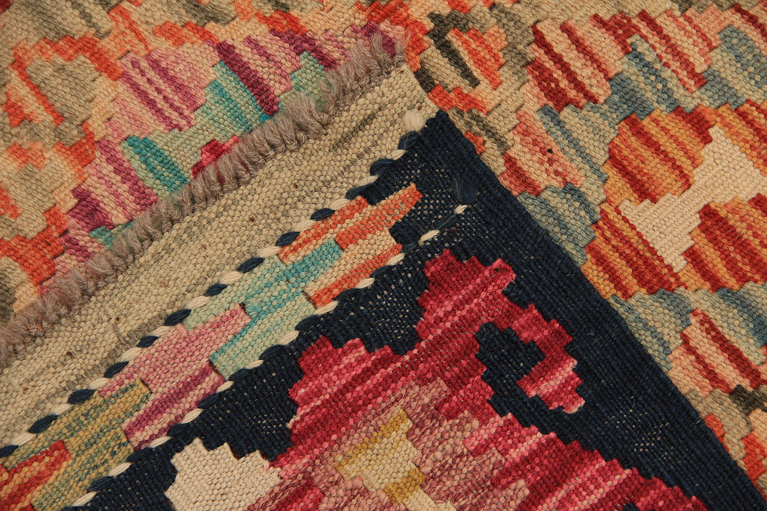 Multy Handmade Veggie Dye Kilim Rug Rectangular