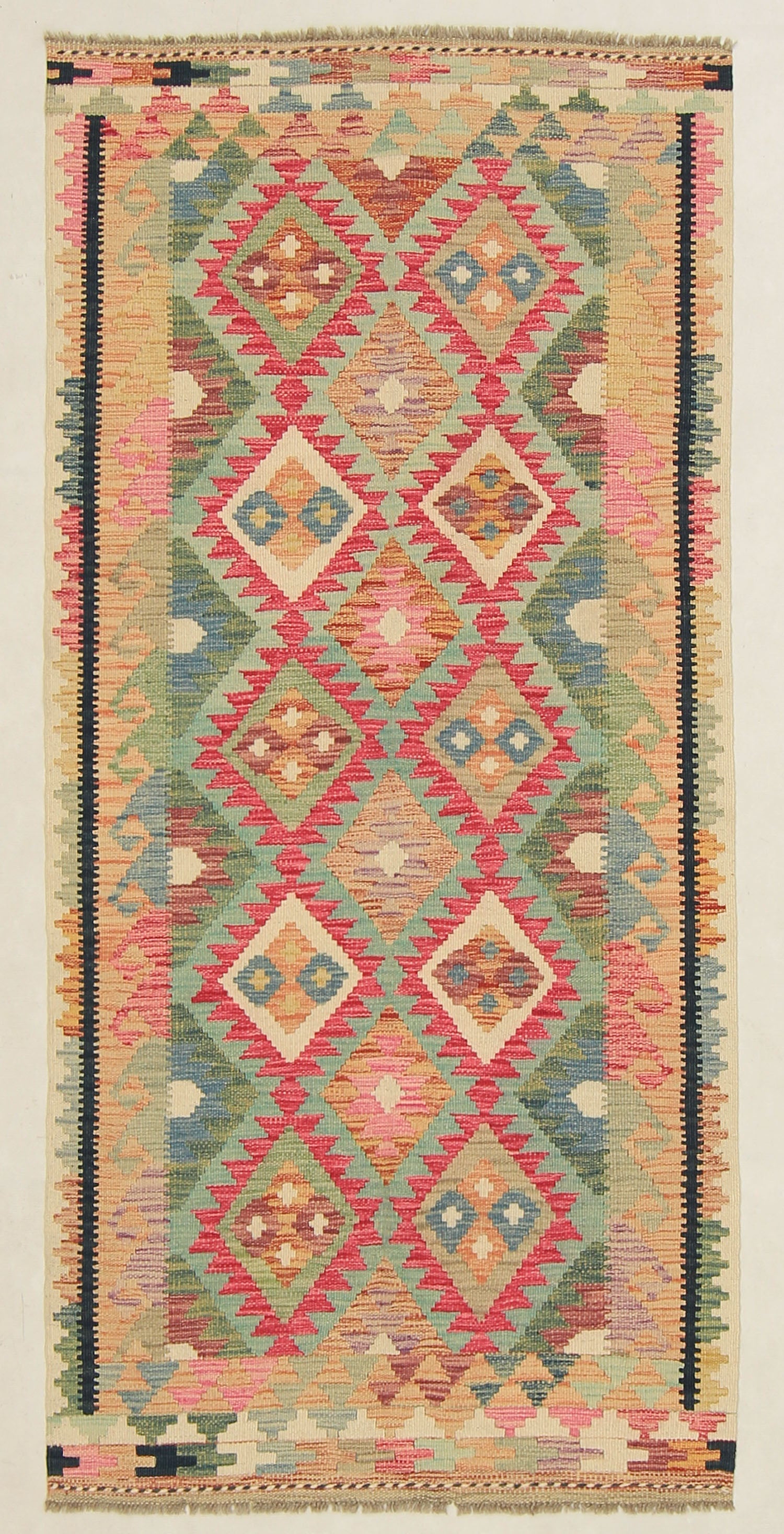 Multy Handmade Veggie Dye Kilim Rug Runner