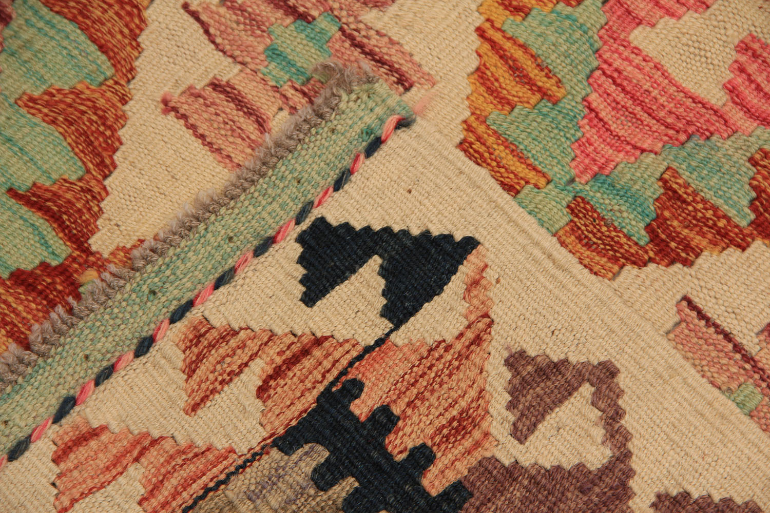 Multy Handmade Veggie Dye Kilim Rug Runner