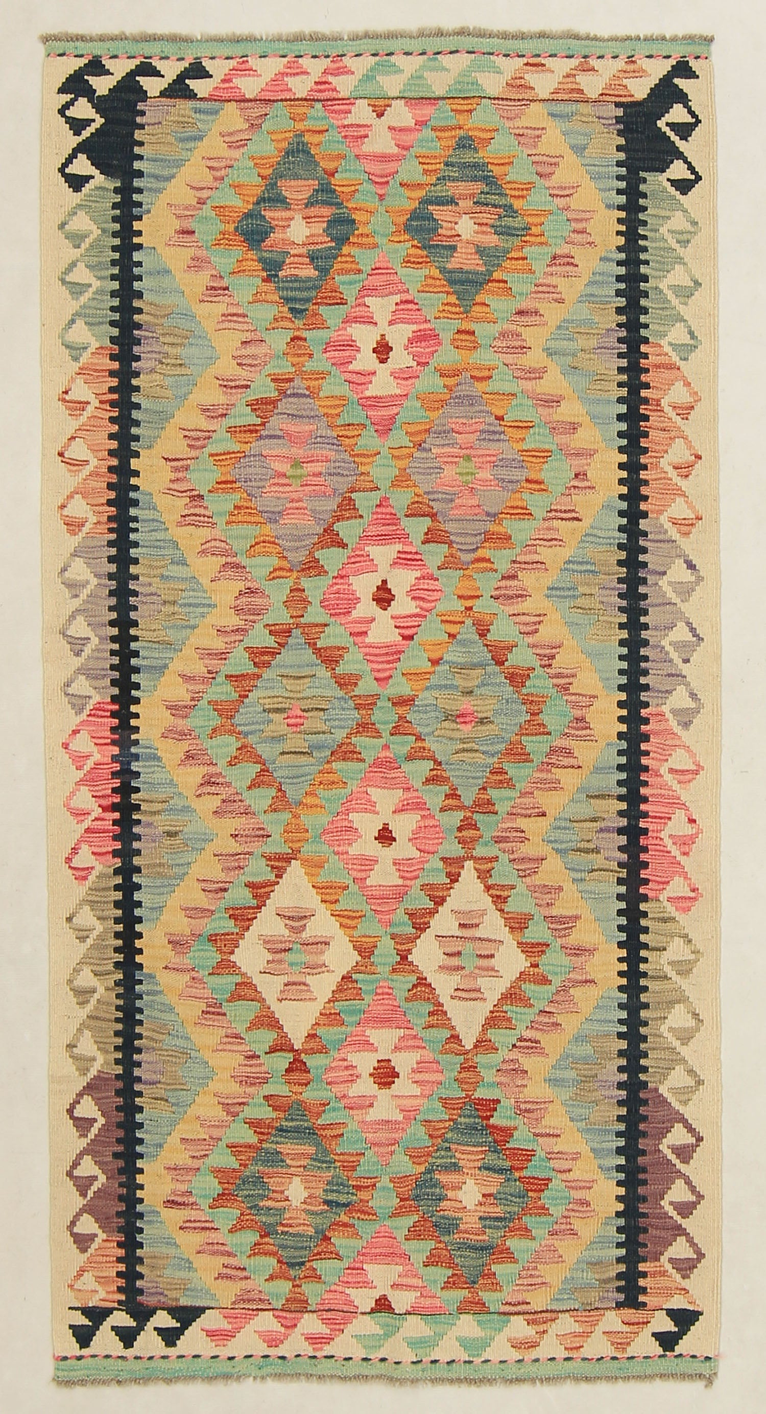 Multy Handmade Veggie Dye Kilim Rug Runner