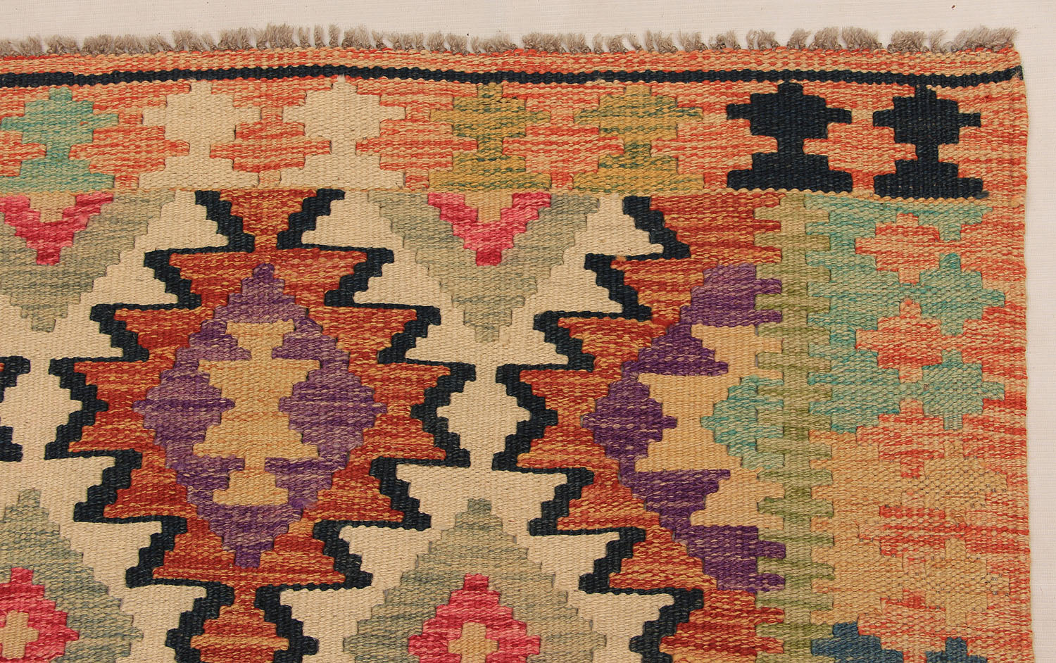 Multy Handmade Veggie Dye Kilim Rug Runner