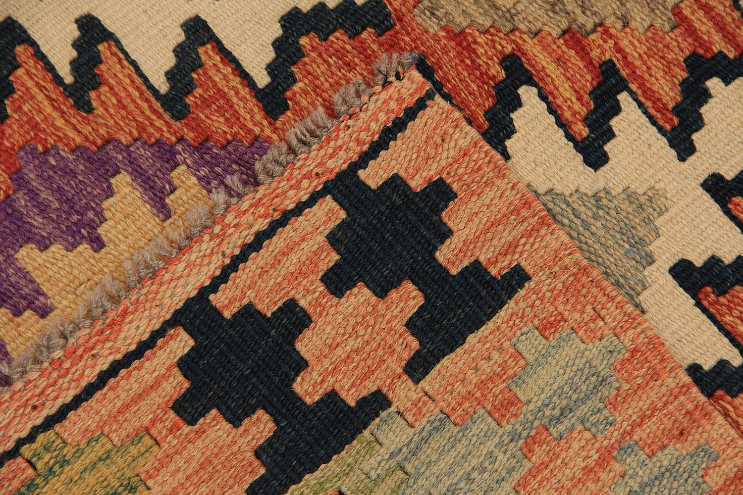 Multy Handmade Veggie Dye Kilim Rug Runner