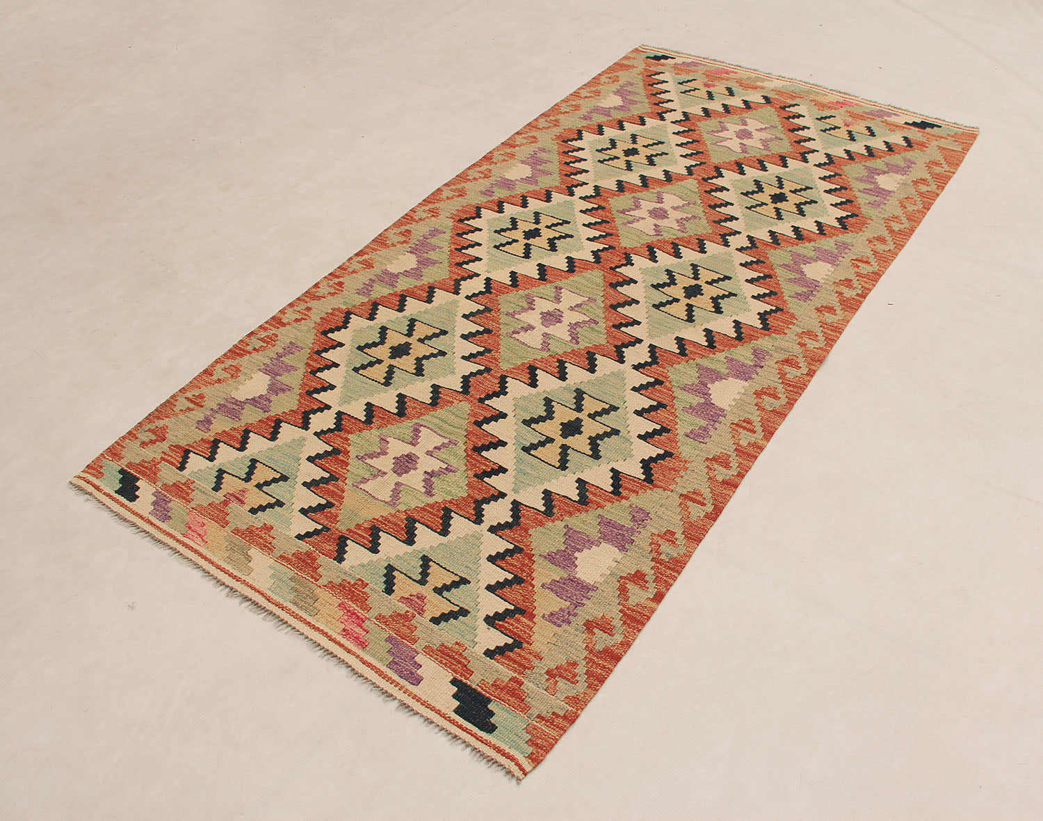 Multy Handmade Veggie Dye Kilim Rug Runner