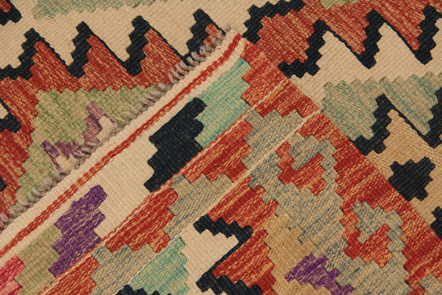 Multy Handmade Veggie Dye Kilim Rug Runner