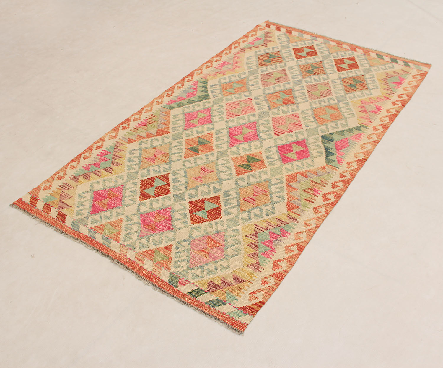 3' 3" X 6'  Multy Handmade Veggie Dye Kilim Rug Rectangular