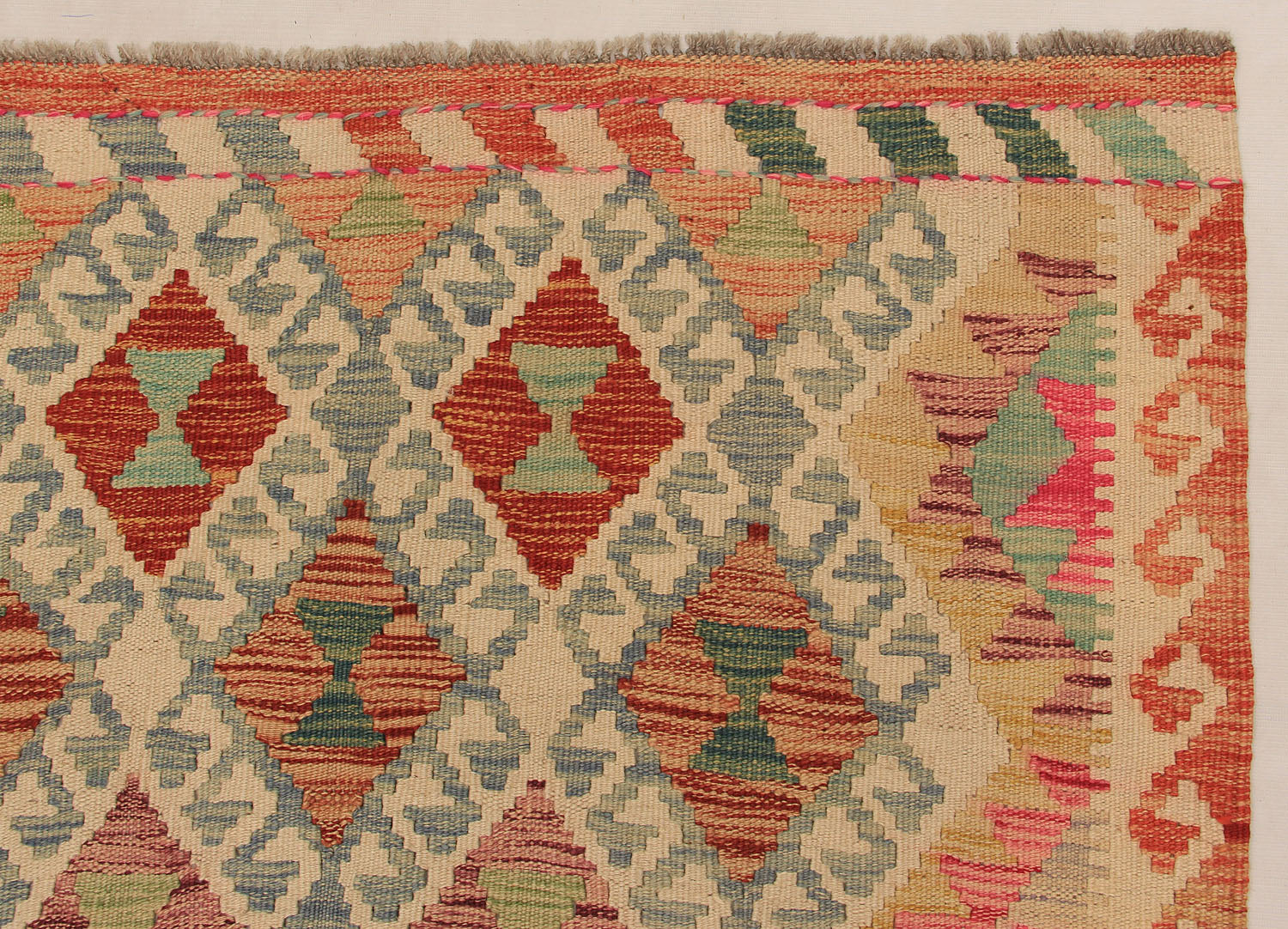 3' 3" X 6'  Multy Handmade Veggie Dye Kilim Rug Rectangular