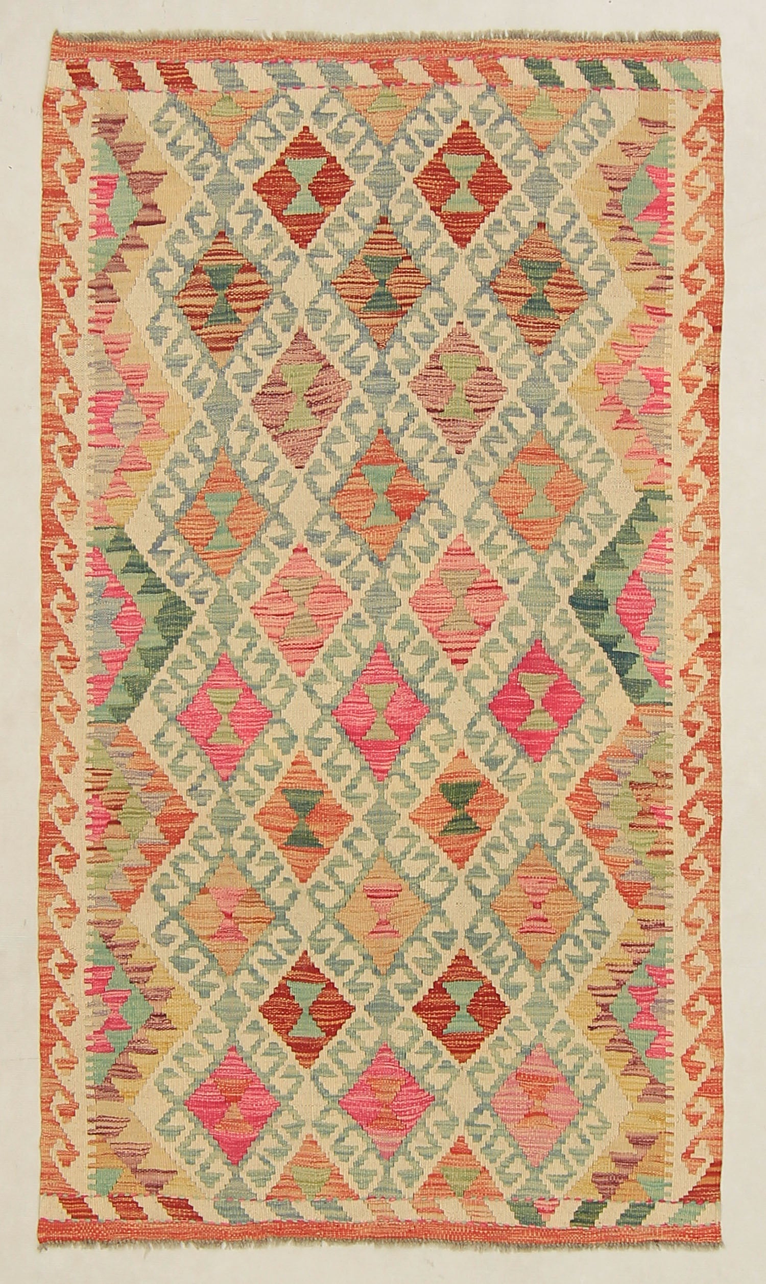 3' 3" X 6'  Multy Handmade Veggie Dye Kilim Rug Rectangular