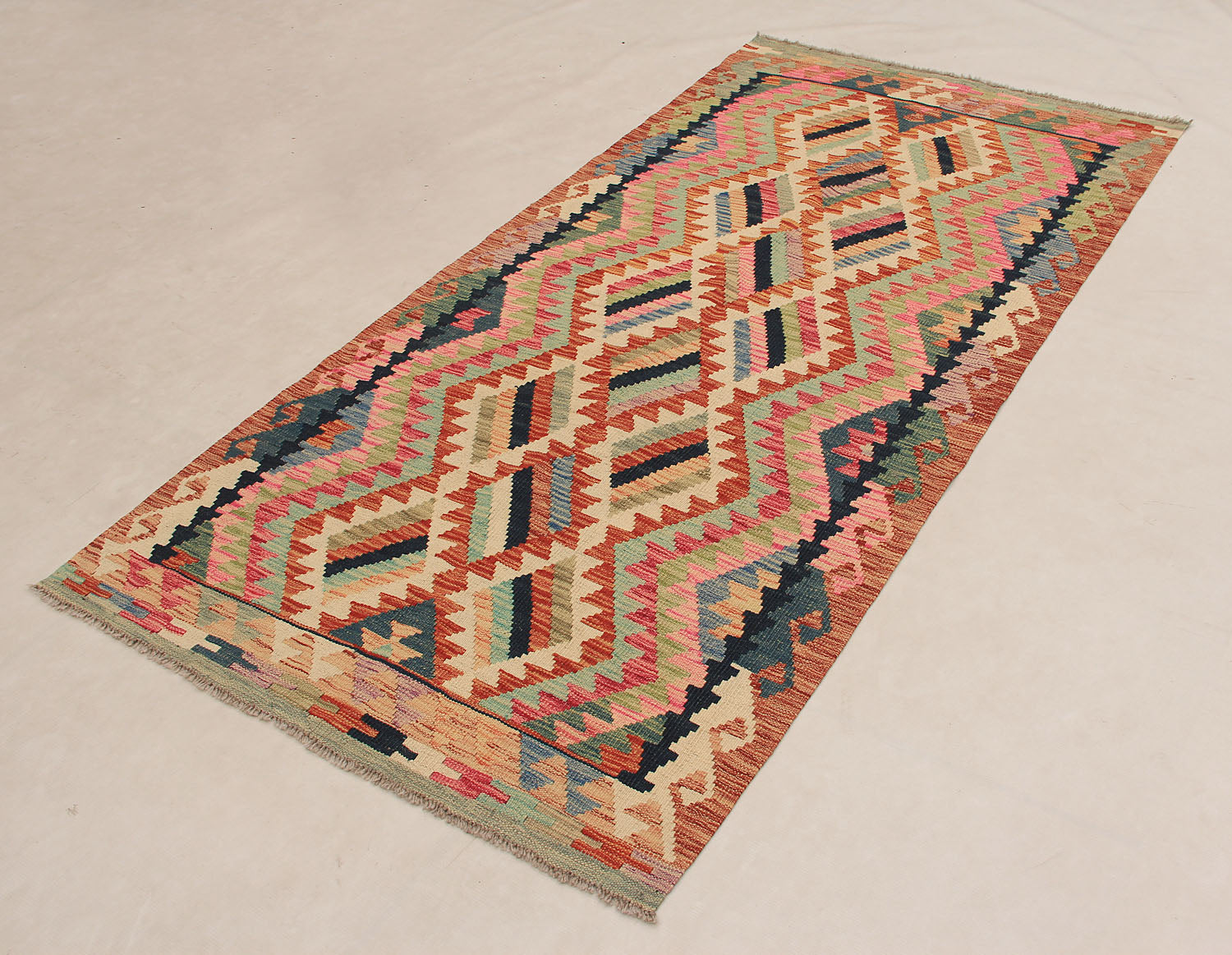 Multy Handmade Veggie Dye Kilim Rug Rectangular
