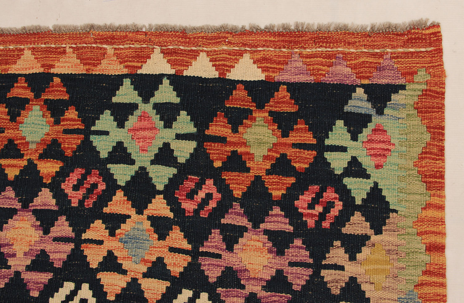 3' 3" X 6'  Multy Handmade Veggie Dye Kilim Rug Rectangular