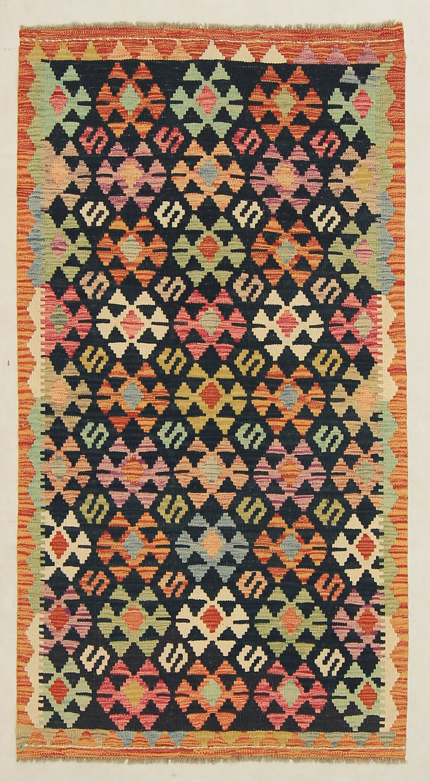 3' 3" X 6'  Multy Handmade Veggie Dye Kilim Rug Rectangular