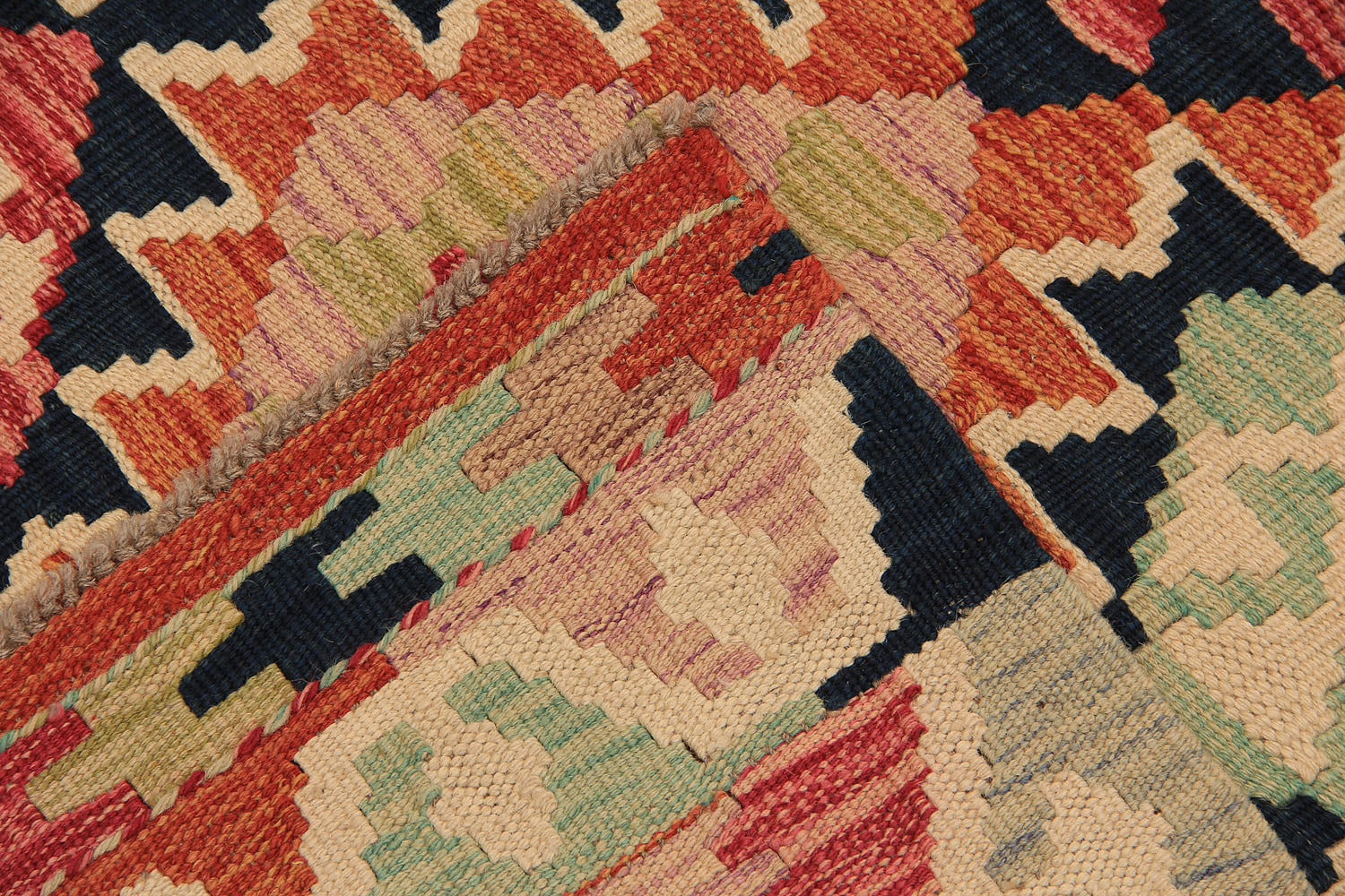 Multy Handmade Veggie Dye Kilim Rug Runner
