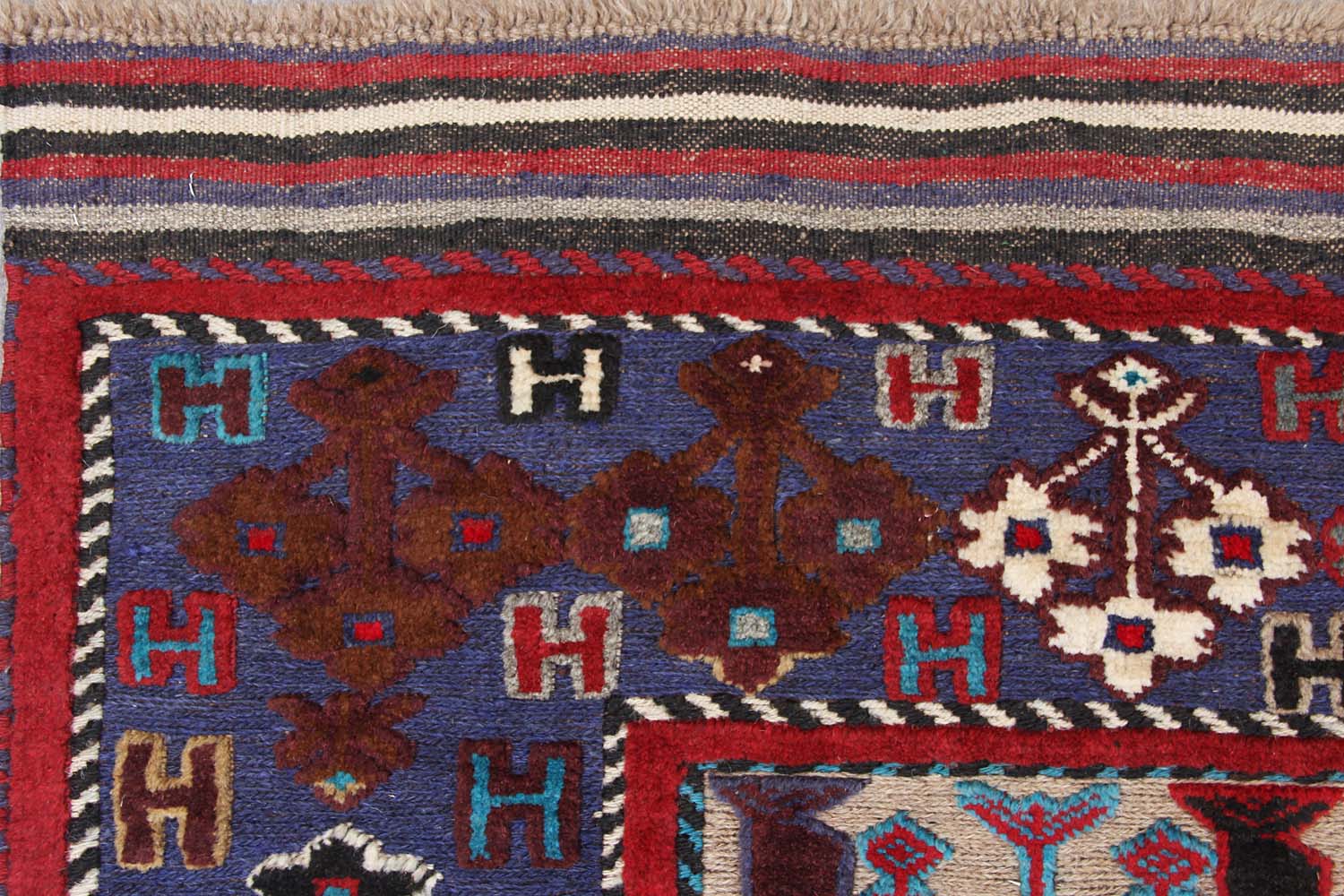 4' x 6'  Multi Handmade Berjista Afghan Rug Rectangular