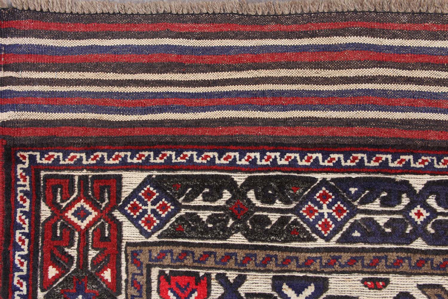 4' 6" x 6' 6  Ivory Handmade Berjista Afghan Rug Rectangular