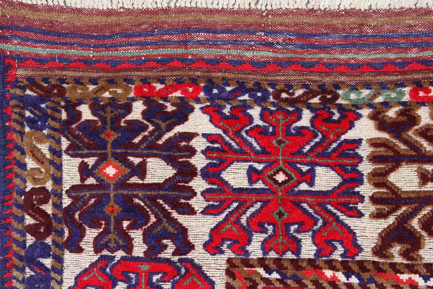 4' x 6'  Red Handmade Berjista Afghan Rug Rectangular