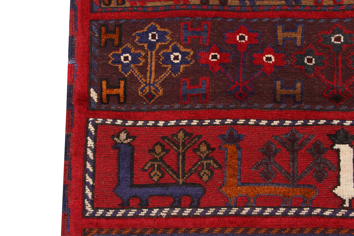 4' 6" x 6' 6  Multi Handmade Berjista Afghan Rug Rectangular