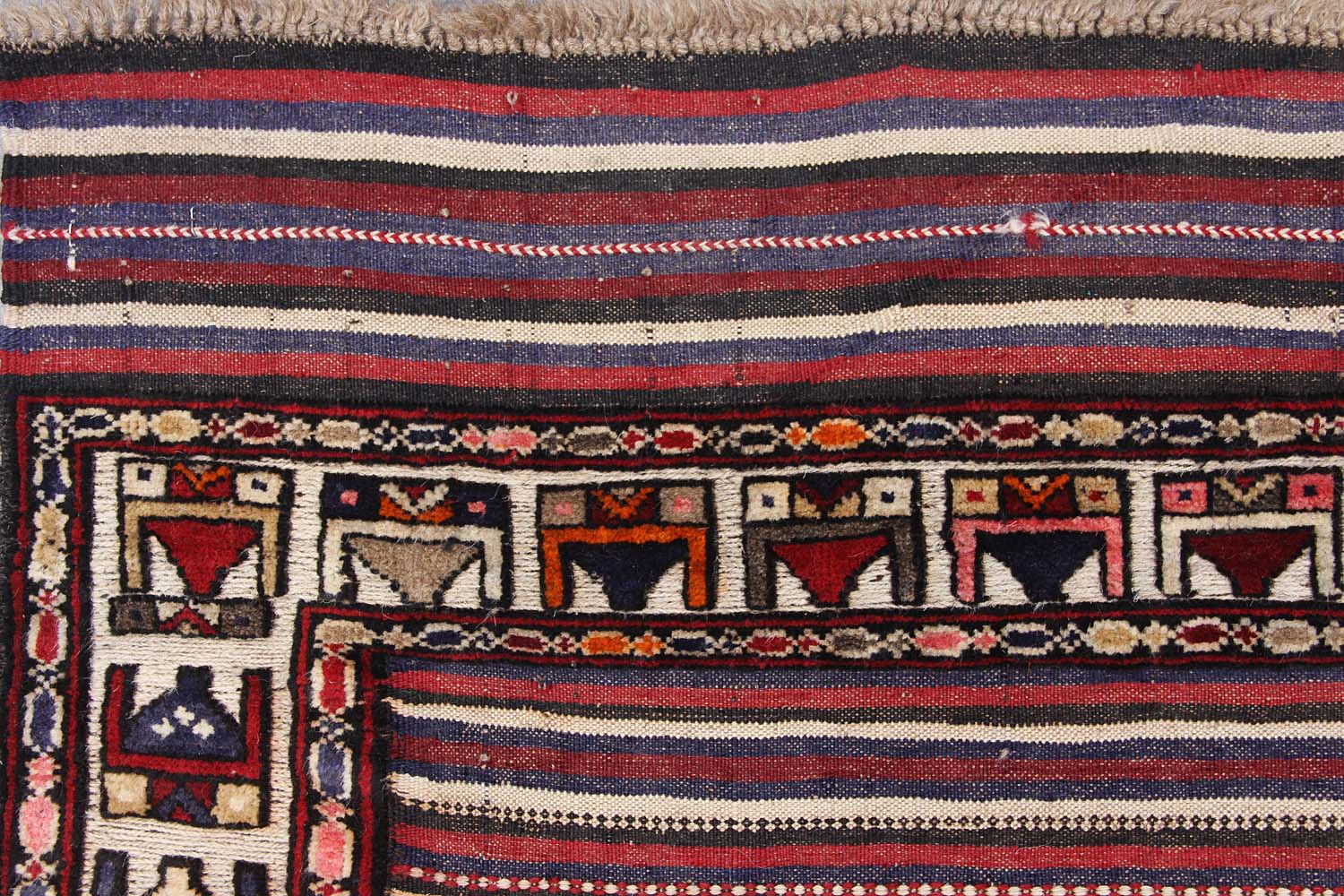 4' x 6'  Multi Handmade Berjista Afghan Rug Rectangular
