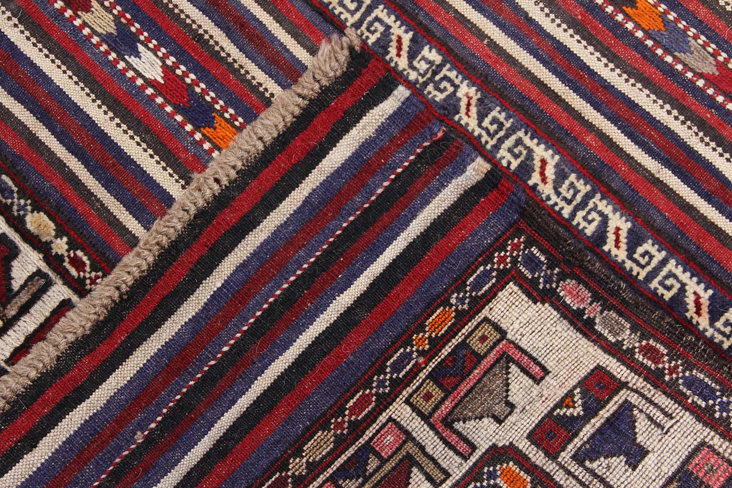 4' x 6'  Multi Handmade Berjista Afghan Rug Rectangular