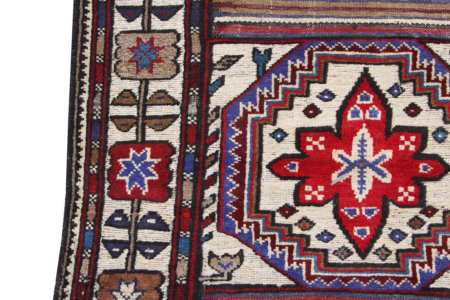 4' 6" x 6' 6  Multi Handmade Berjista Afghan Rug Rectangular